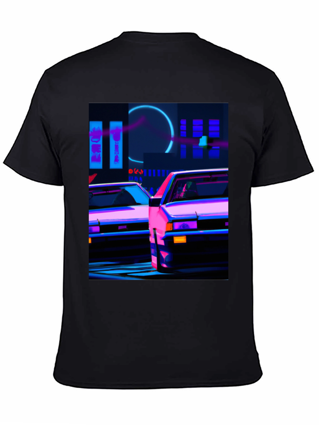 Cyberpunk Car T-Shirt - Neon City Style