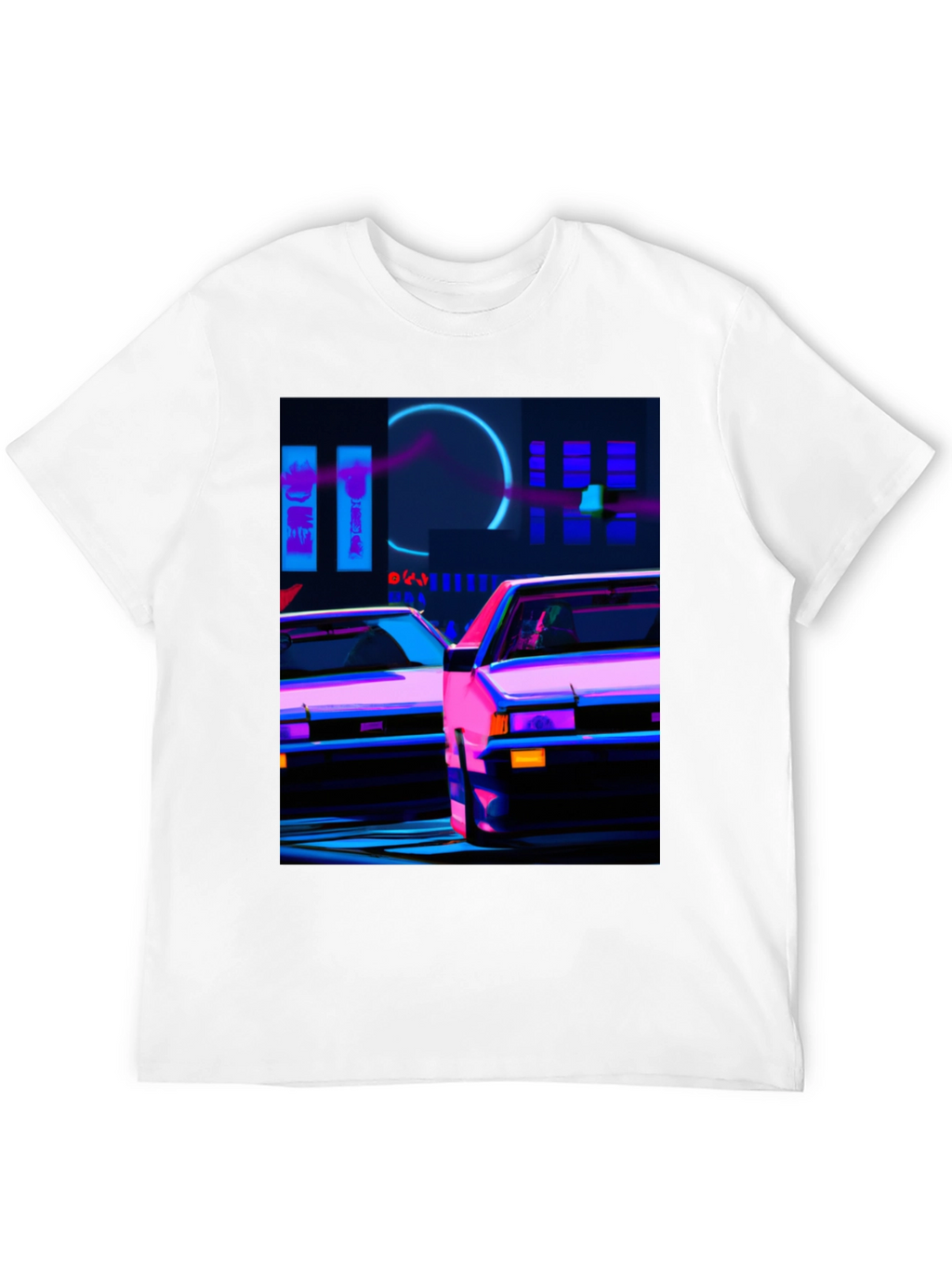 Cyberpunk Car T-Shirt - Neon City Style