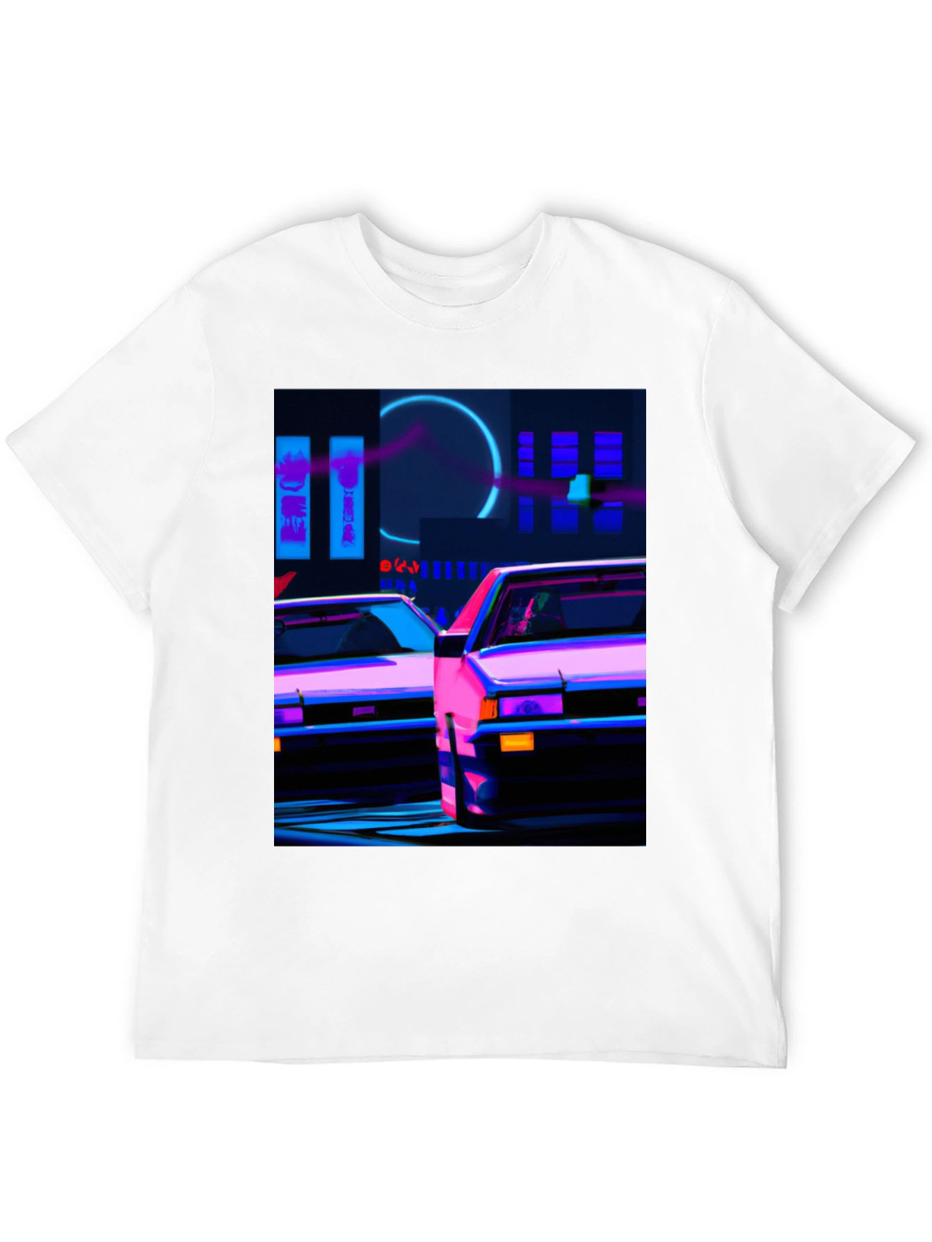 Cyberpunk Car T-Shirt - Neon City Style