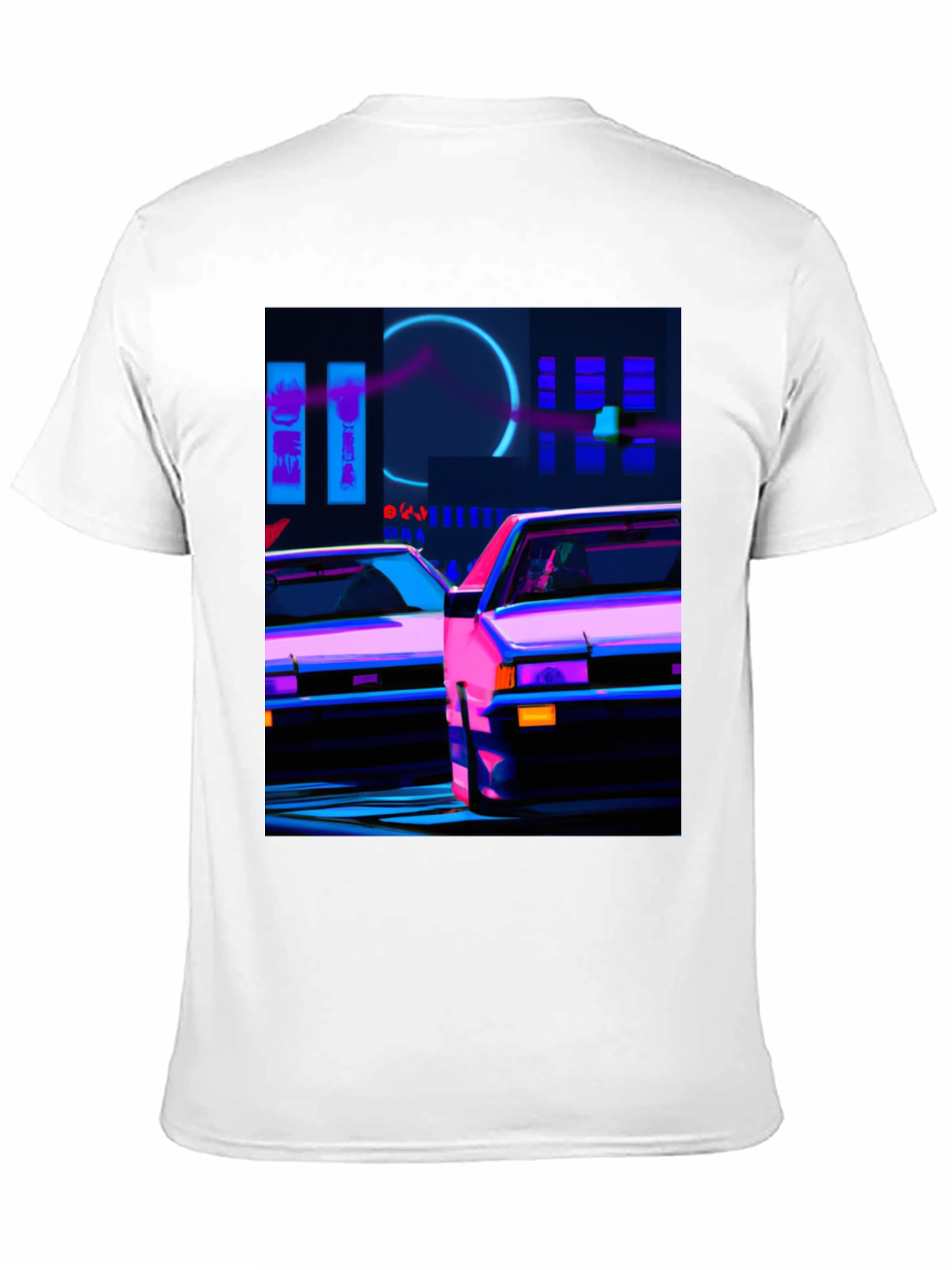 Cyberpunk Car T-Shirt - Neon City Style