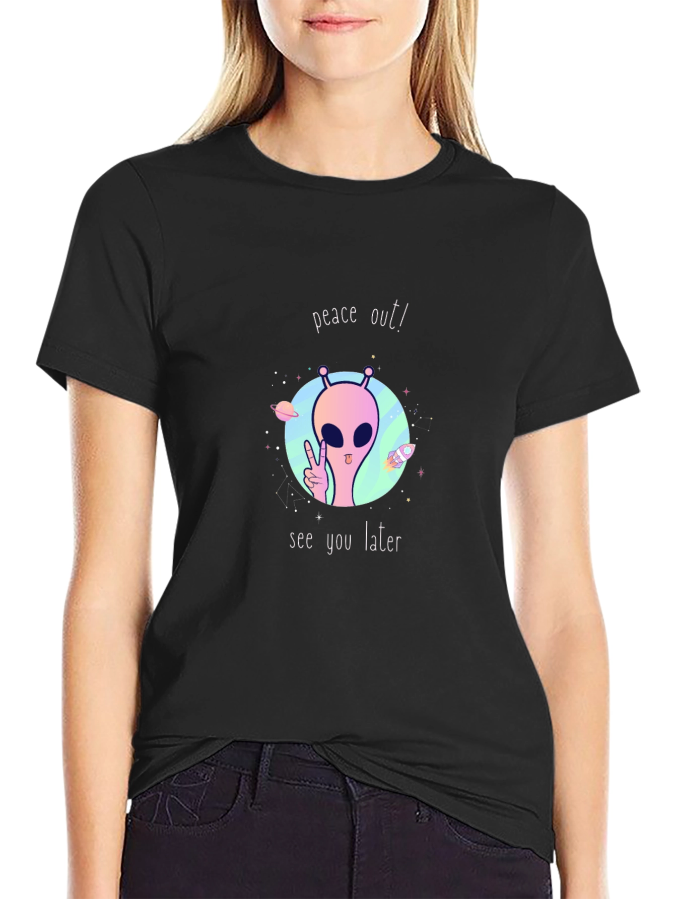 Peace Out Alien Graphic Tee