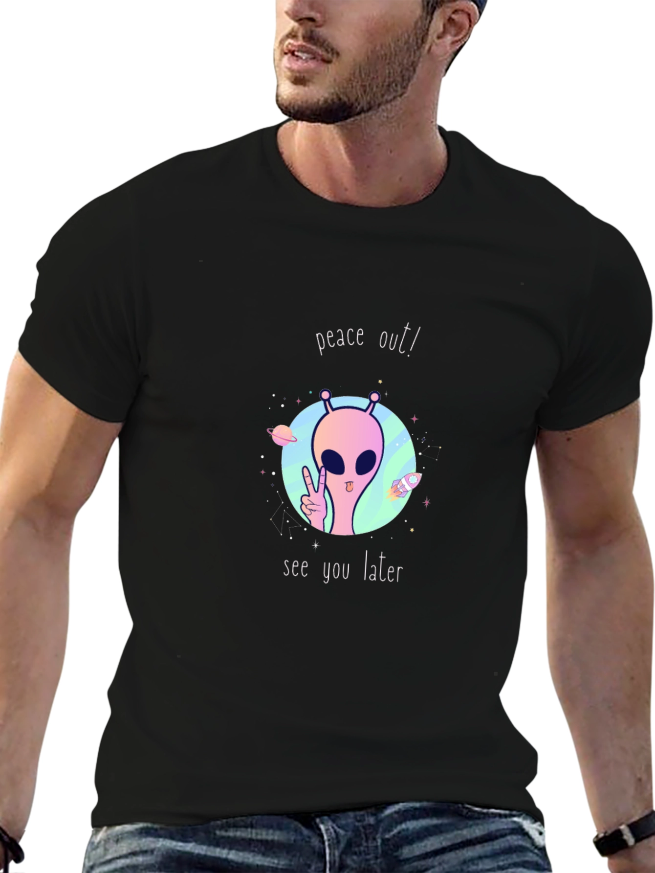 Peace Out Alien Graphic Tee