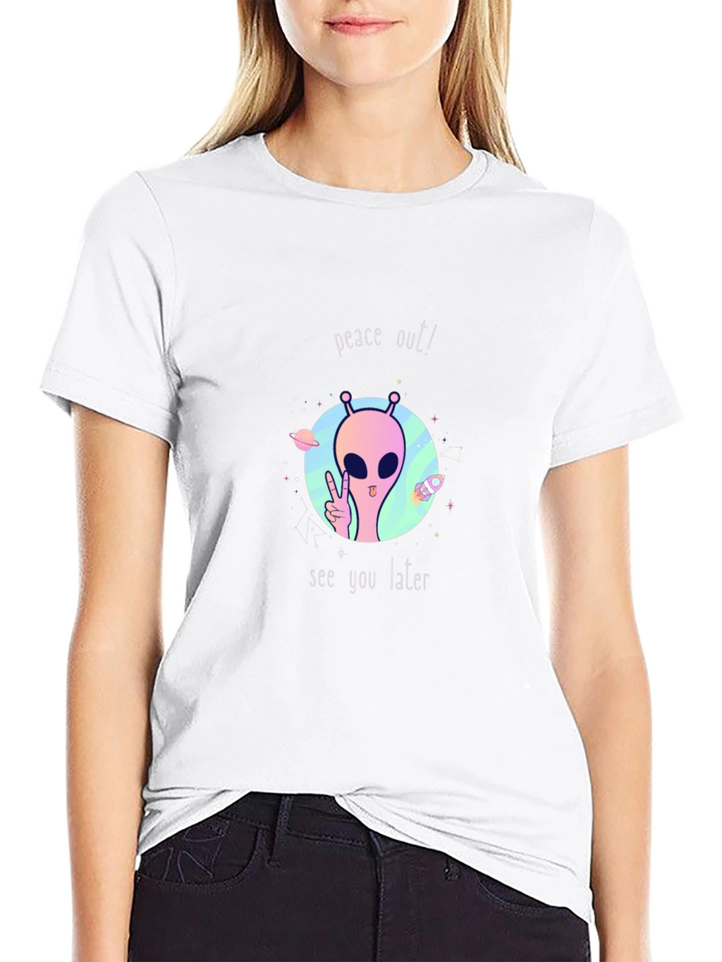Peace Out Alien Graphic Tee