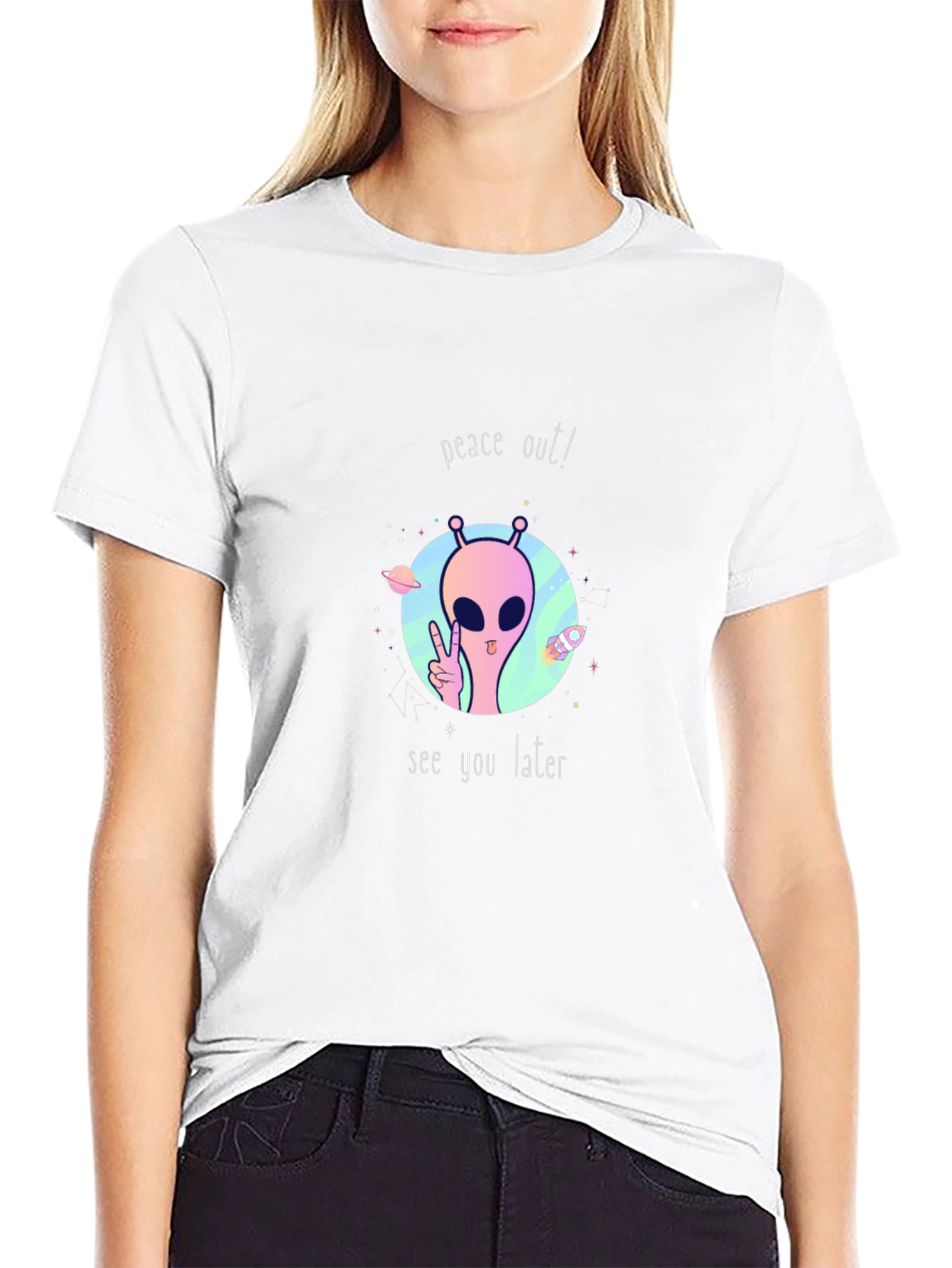 Peace Out Alien Graphic Tee