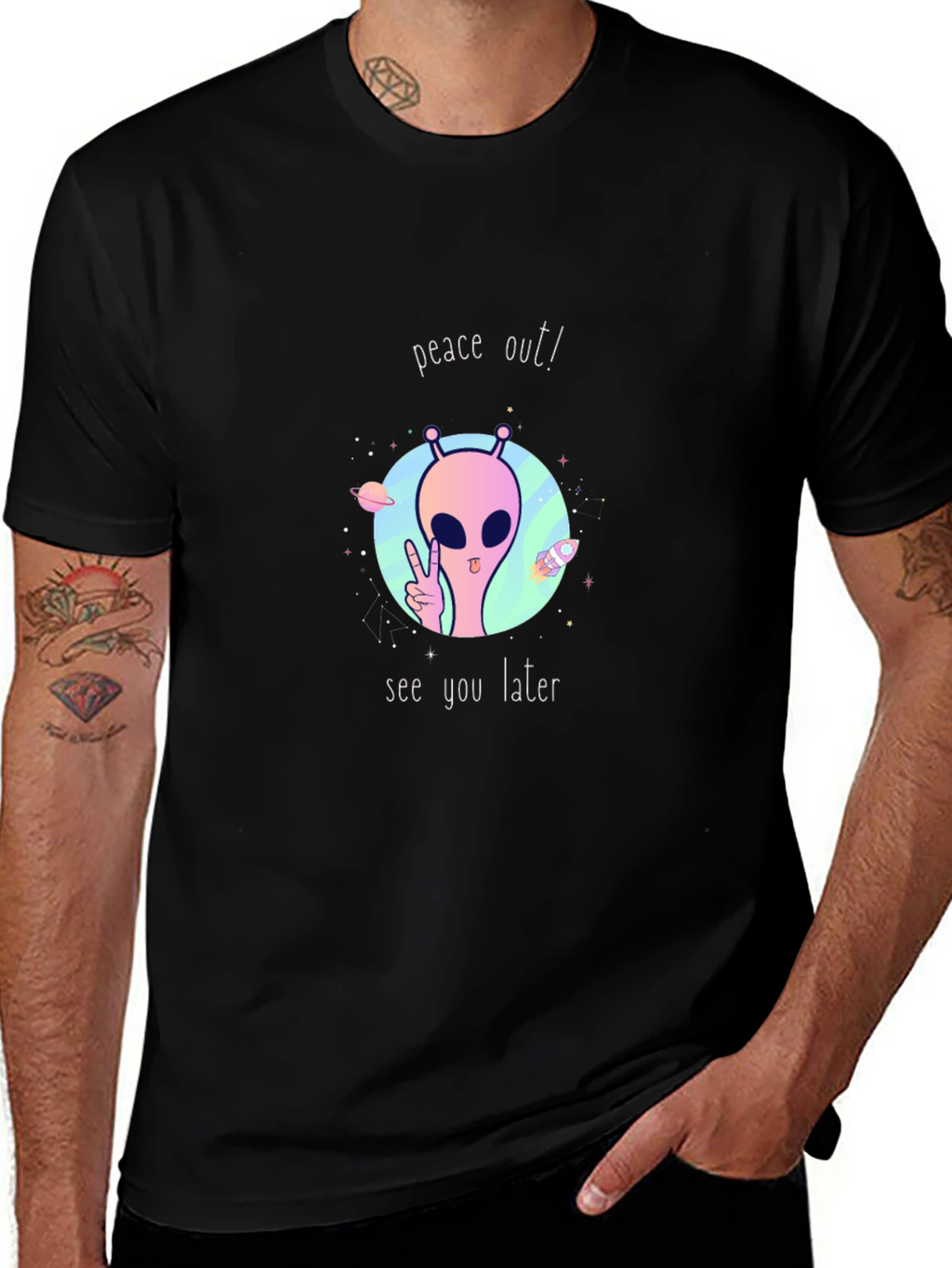 Peace Out Alien Graphic Tee