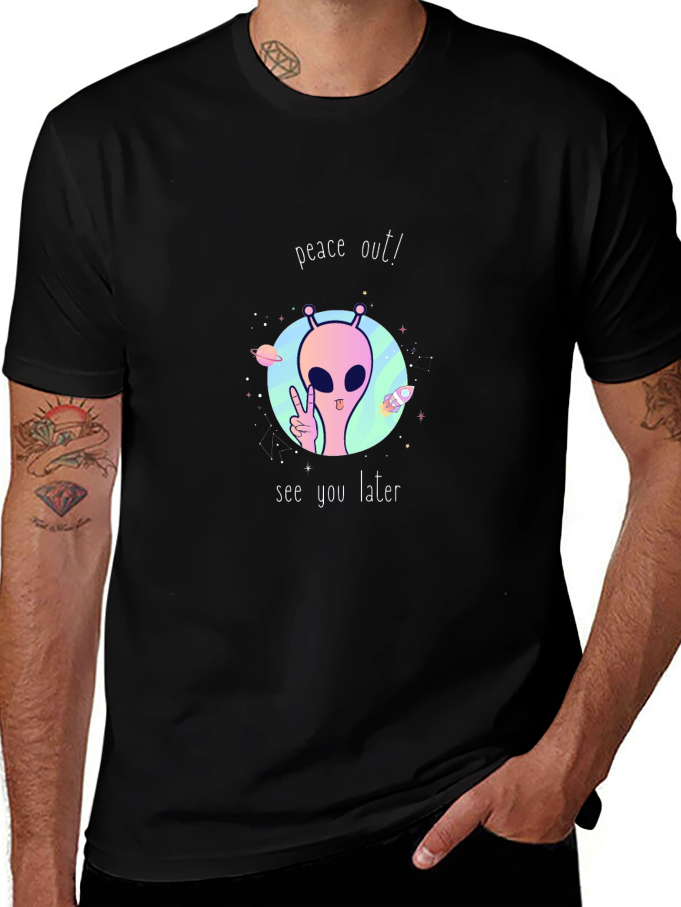 Peace Out Alien Graphic Tee
