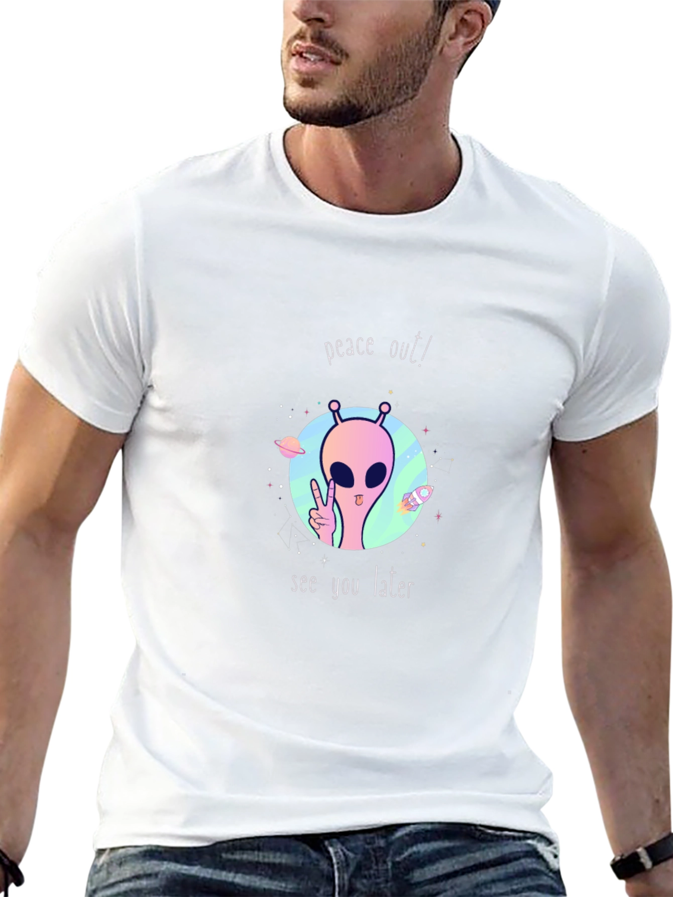 Peace Out Alien Graphic Tee