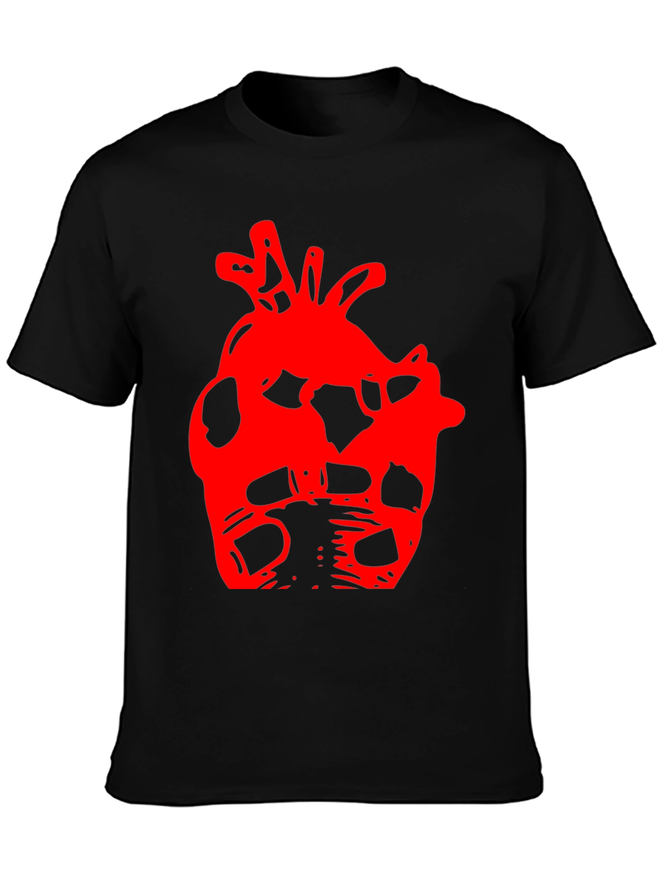 Abstract Heart Graphic Black T-Shirt