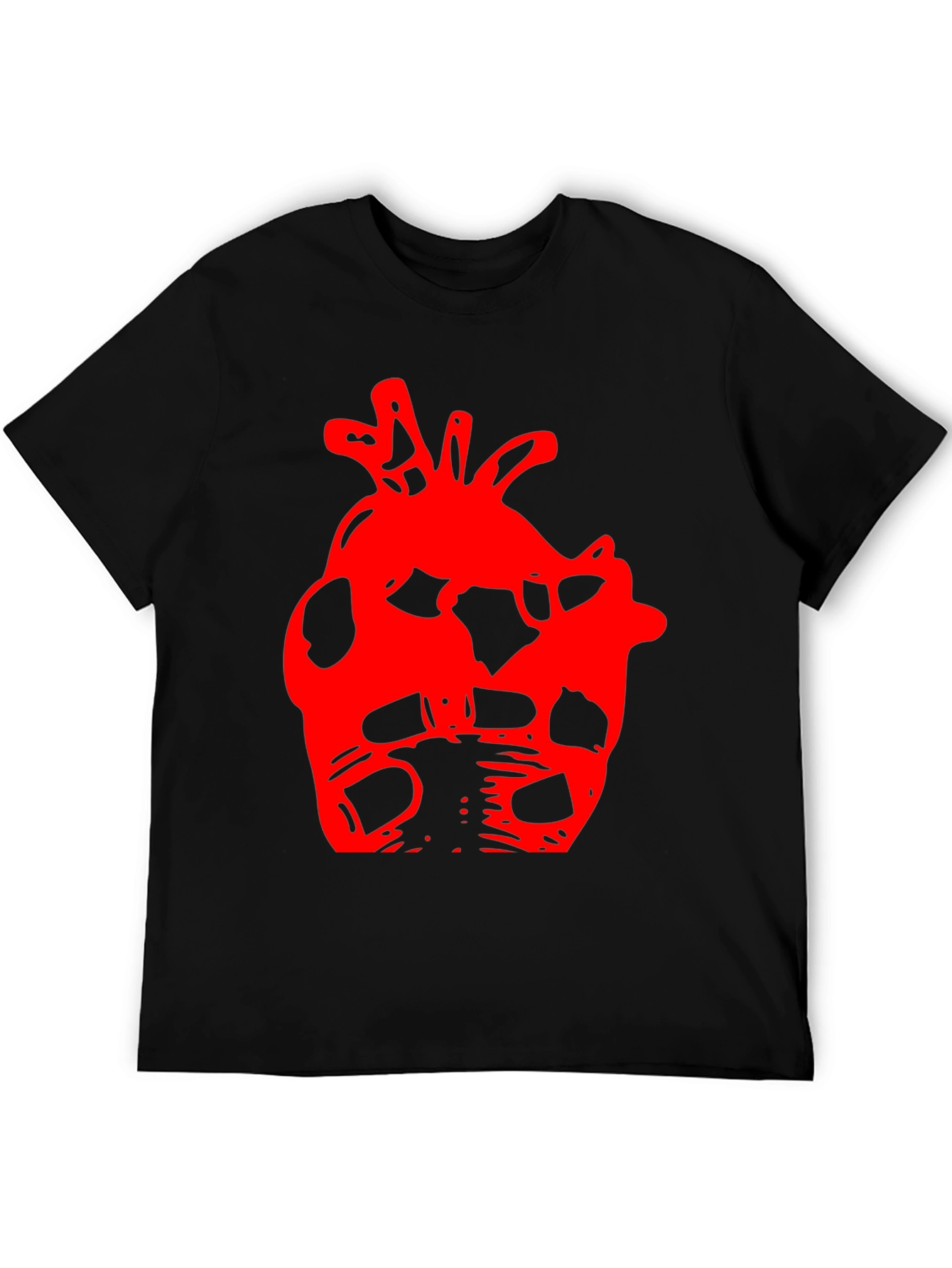 Abstract Heart Graphic Black T-Shirt