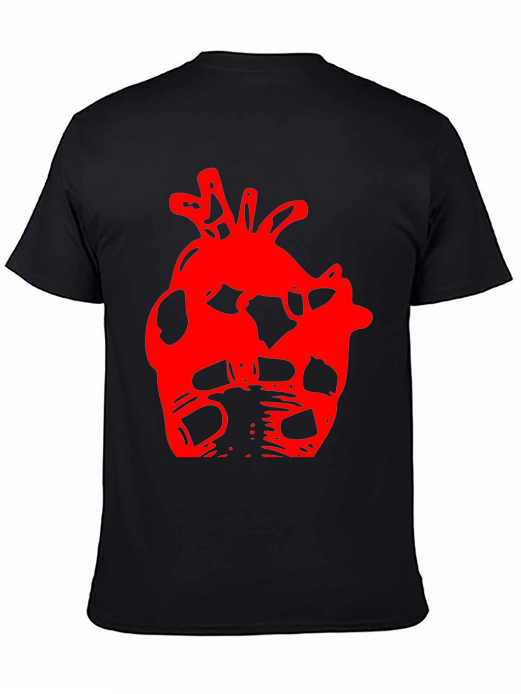 Abstract Heart Graphic Black T-Shirt