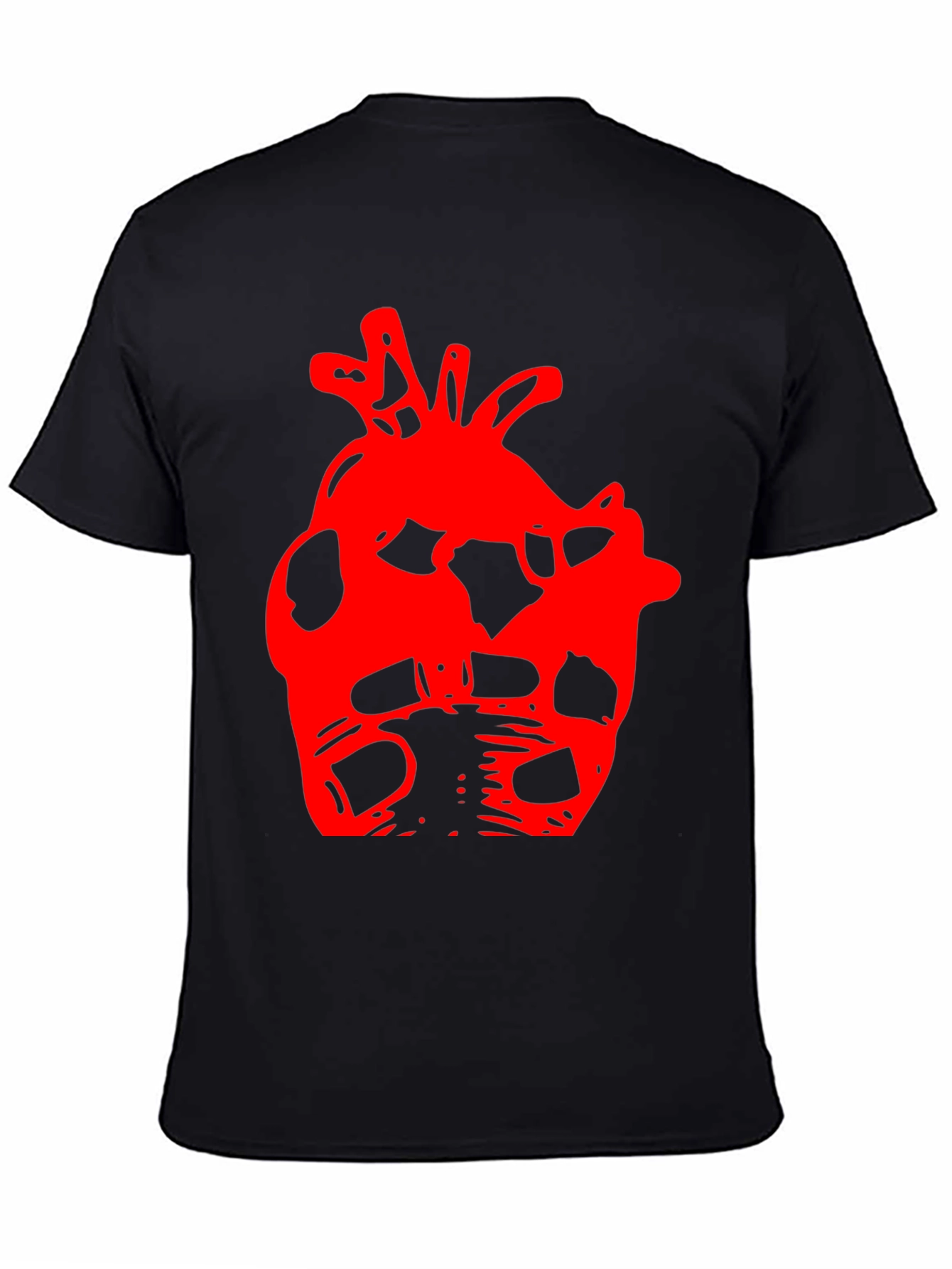 Abstract Heart Graphic Black T-Shirt