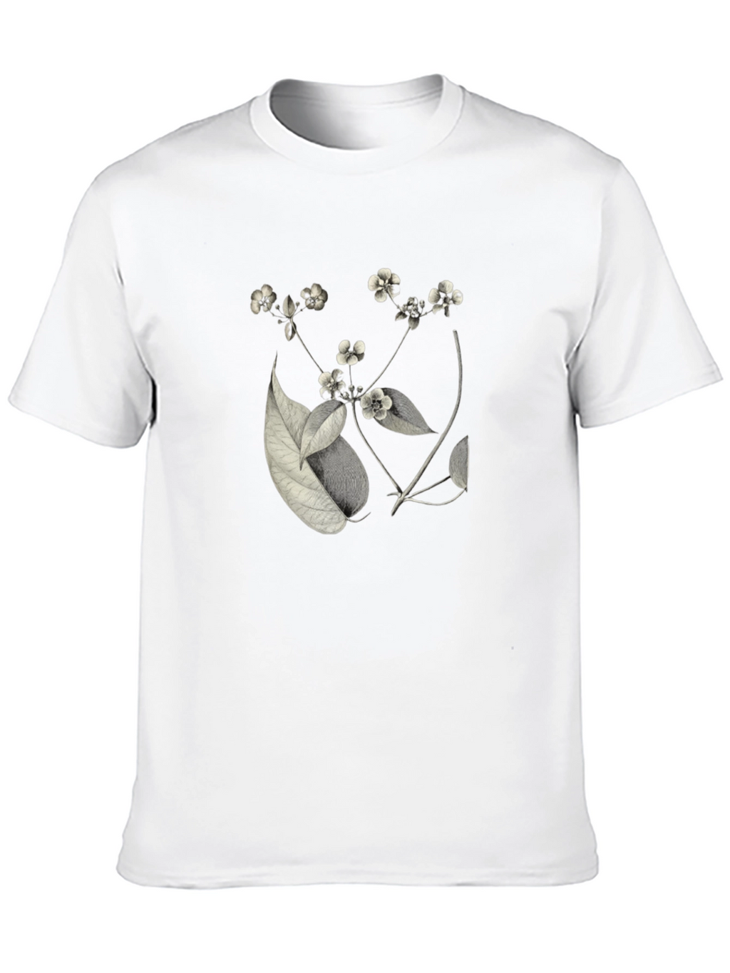 Botanical Print Black T-Shirt