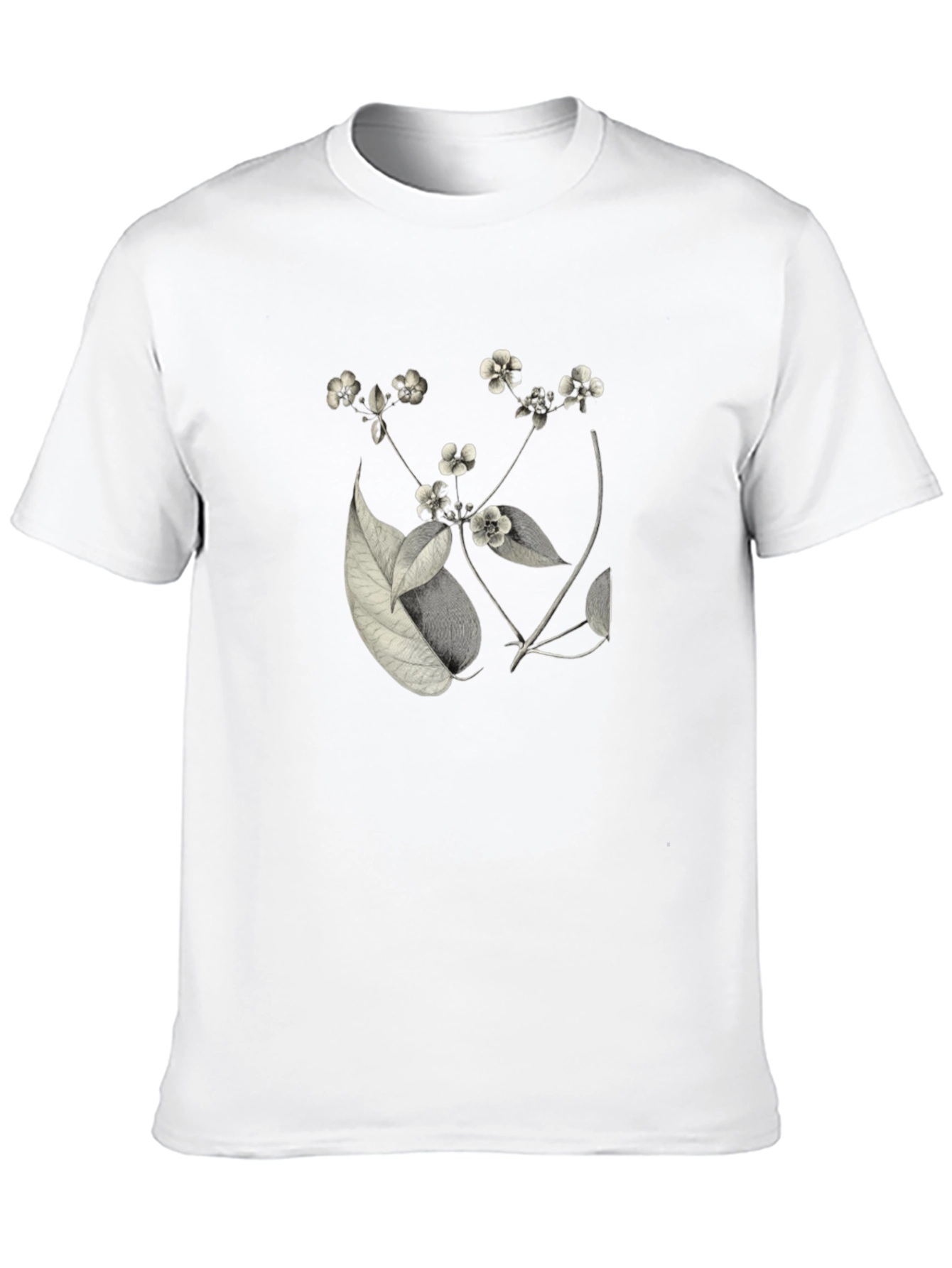 Botanical Print Black T-Shirt