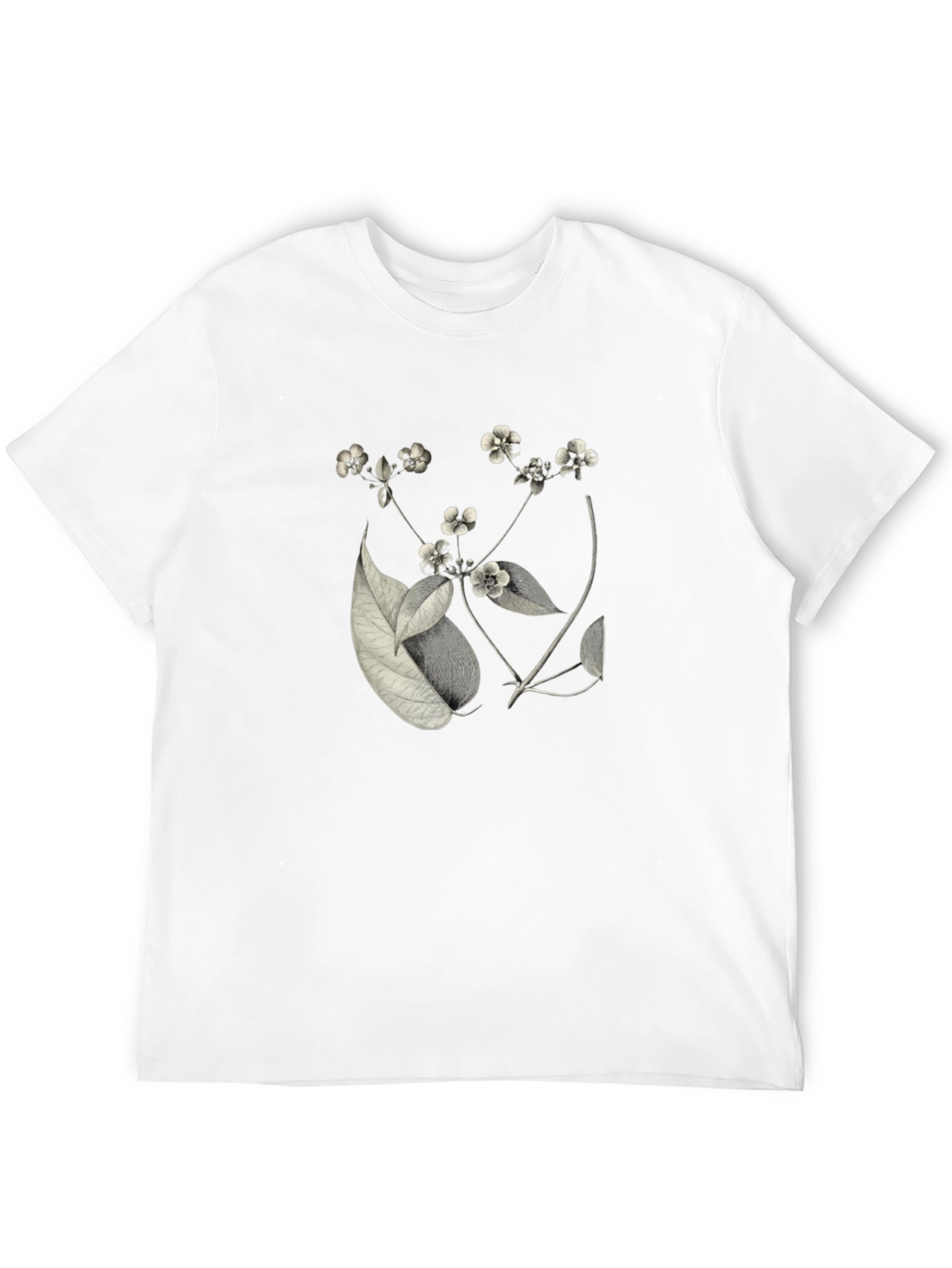 Botanical Print Black T-Shirt