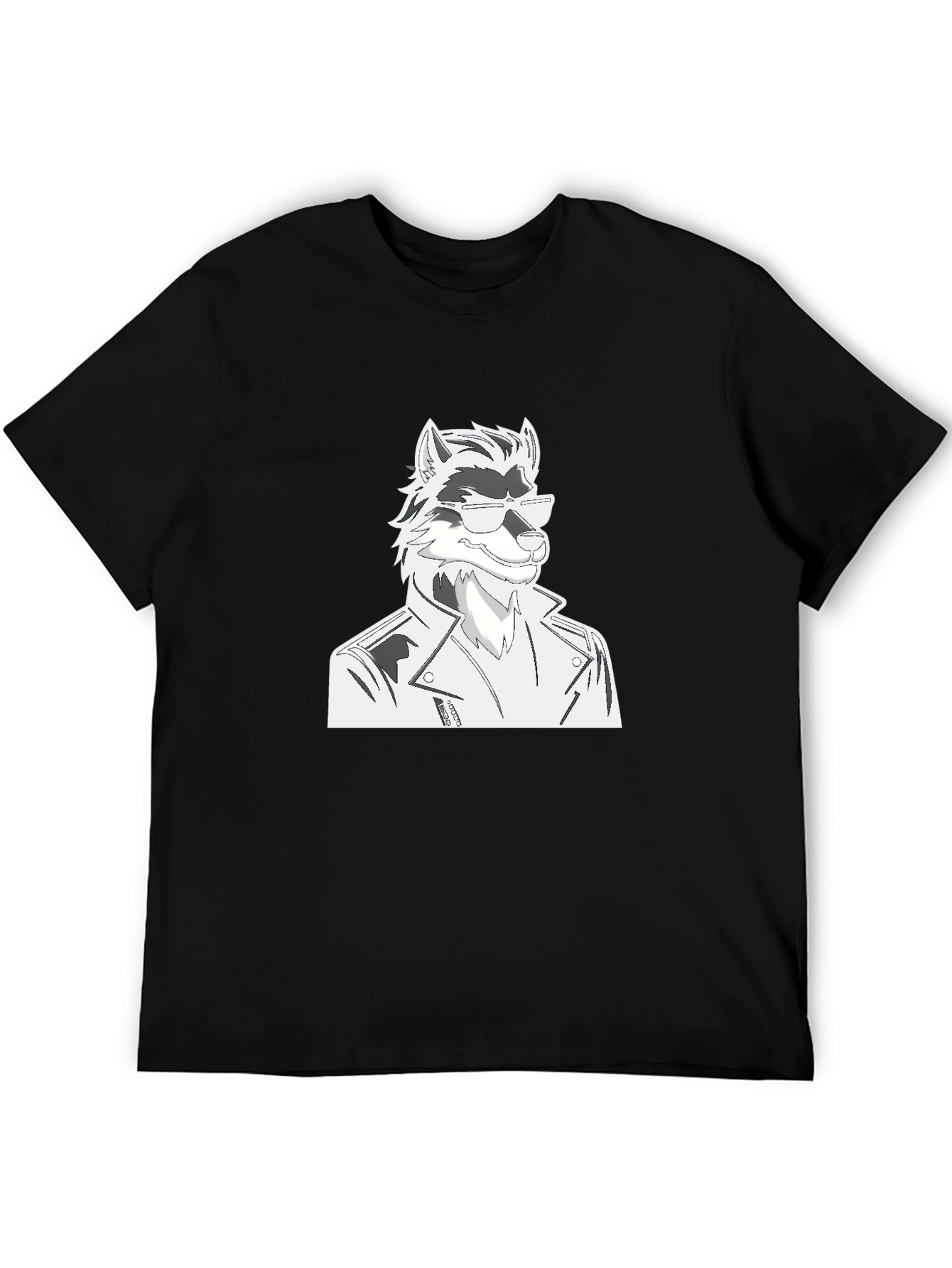 Cool Wolf Graphic Tee - Black Cotton T-Shirt