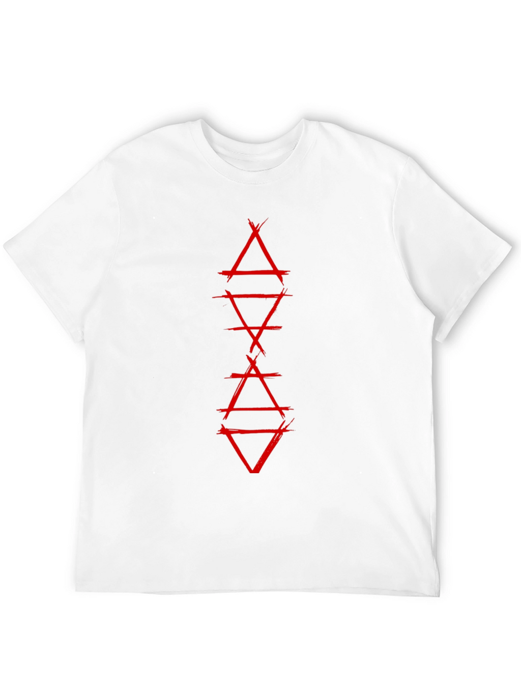 Geometric Red Graphic Print Black T-Shirt