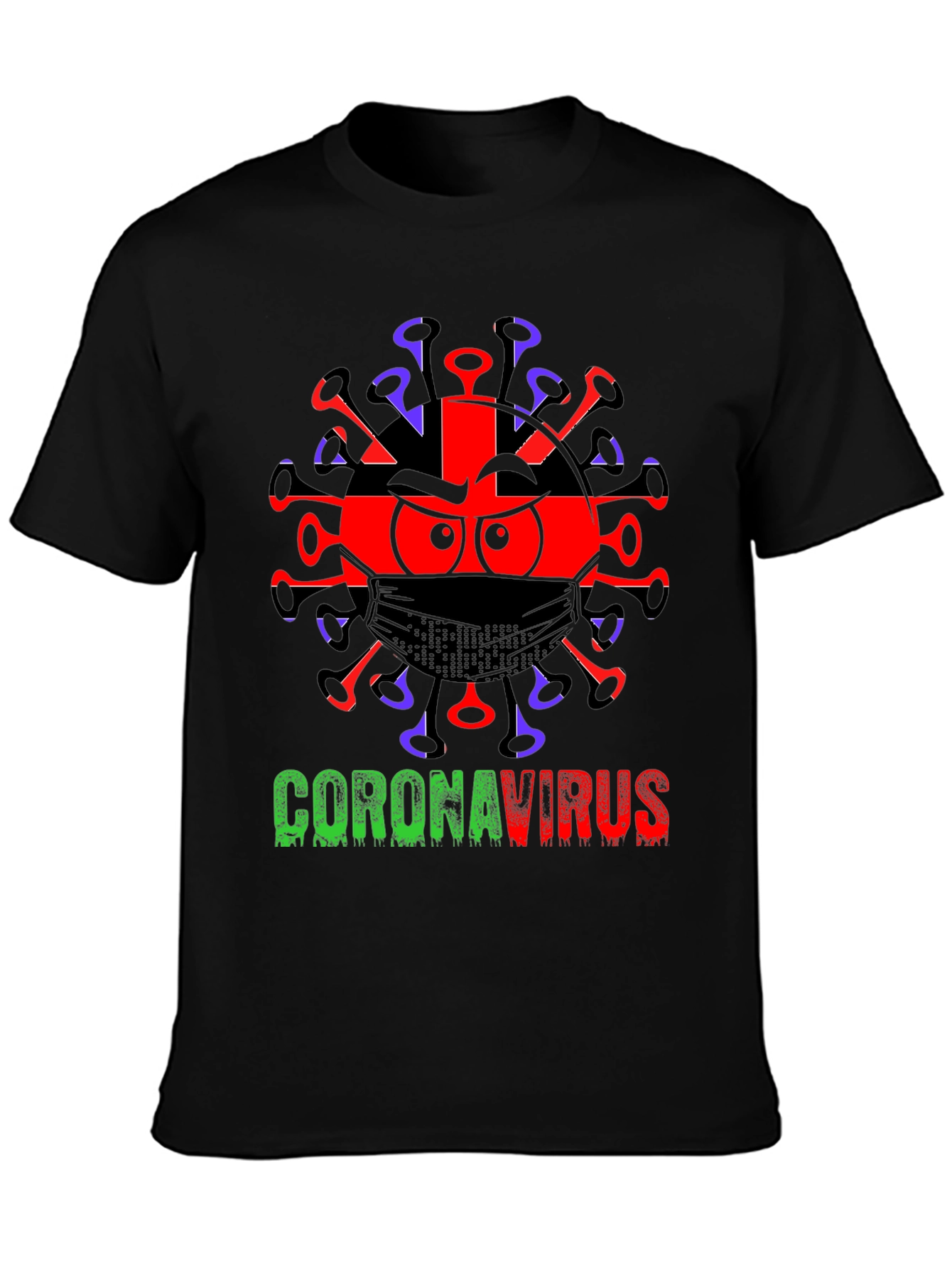 Coronavirus Graphic T-Shirt - Black Cotton Tee