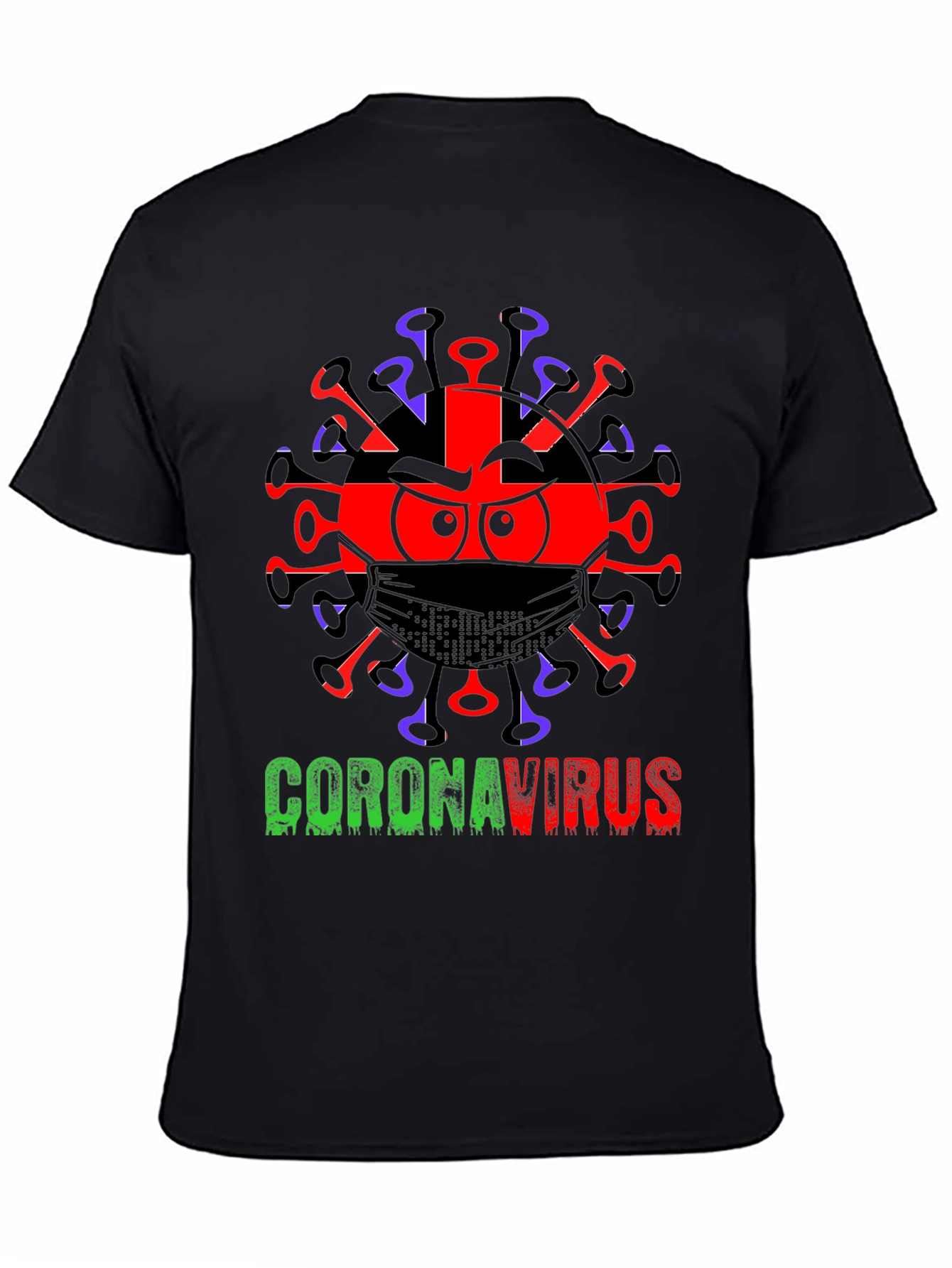 Coronavirus Graphic T-Shirt - Black Cotton Tee