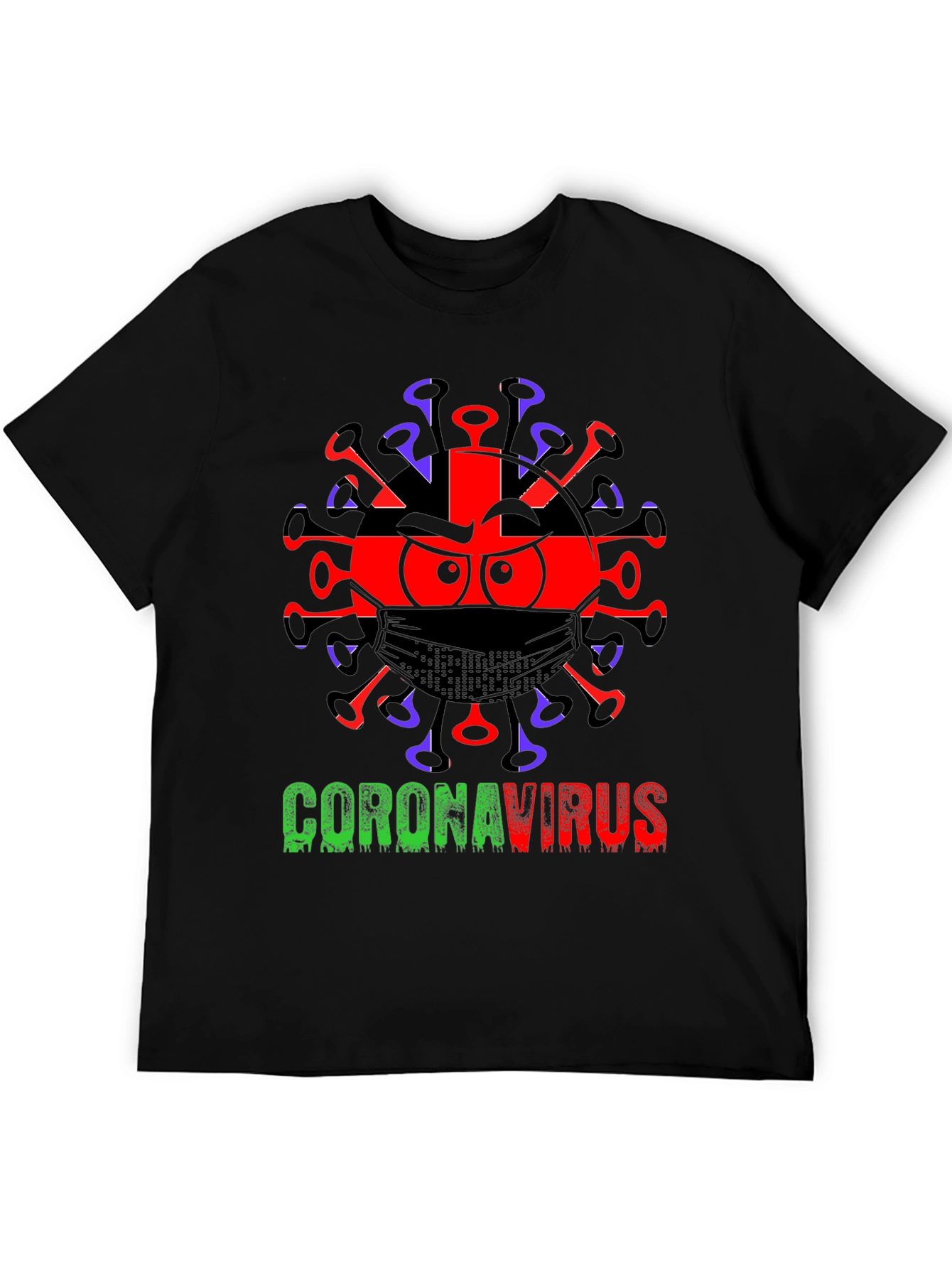 Coronavirus Graphic T-Shirt - Black Cotton Tee