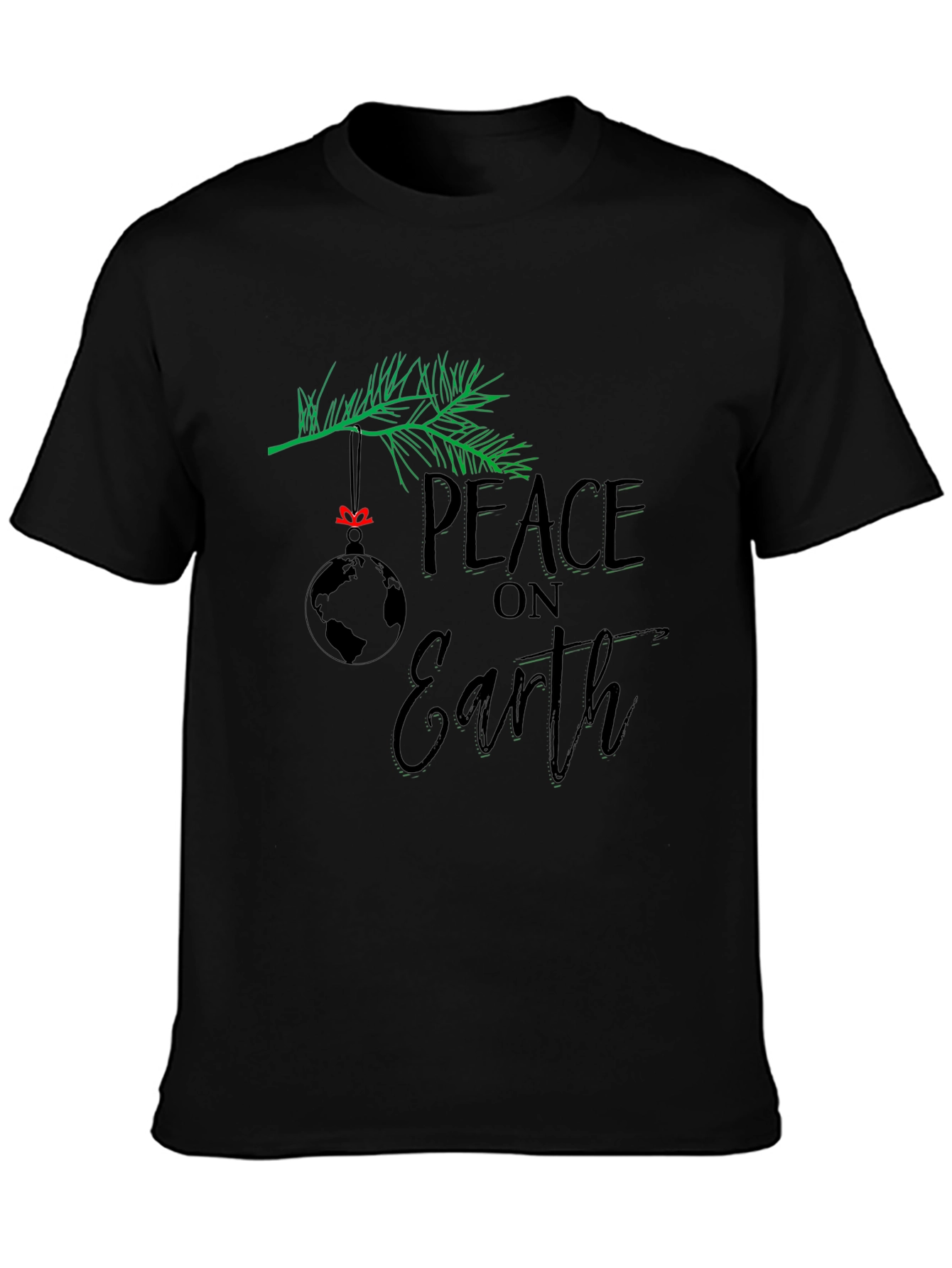 Peace on Earth T-Shirt - Holiday Globe Ornament Tee
