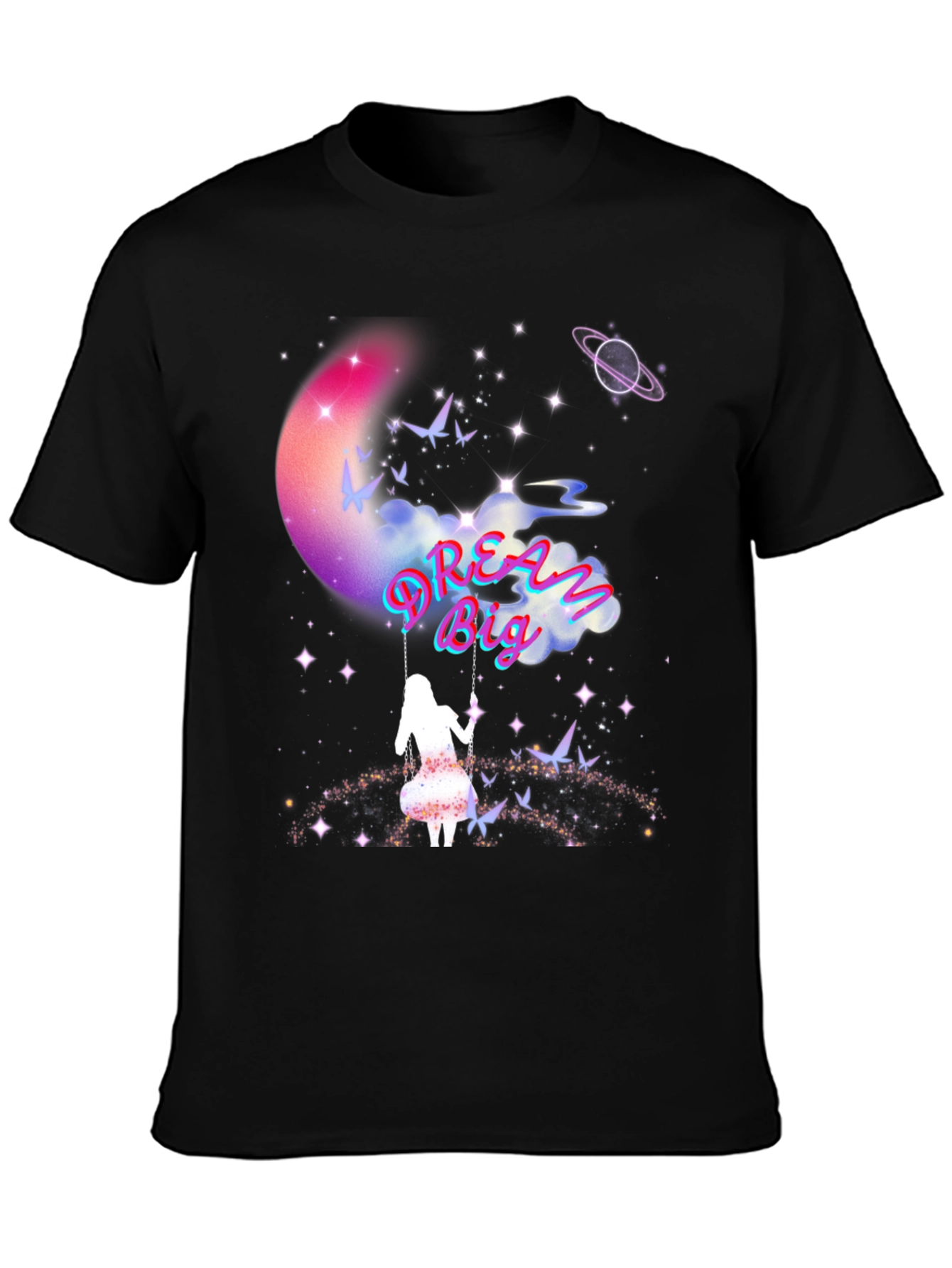 Dream Big Graphic Tee - Celestial Swing Design