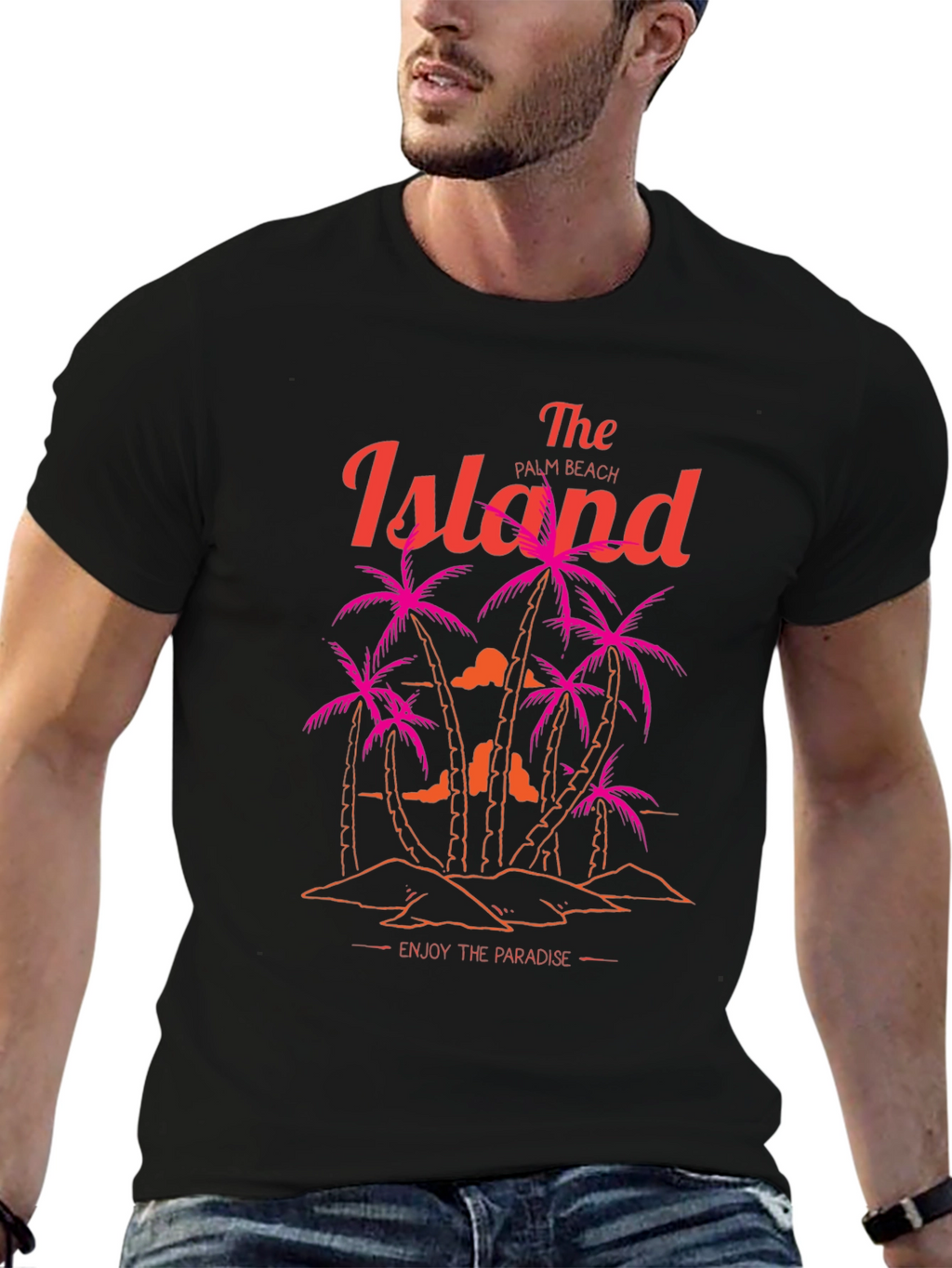 Island Palm Beach Graphic T-Shirt