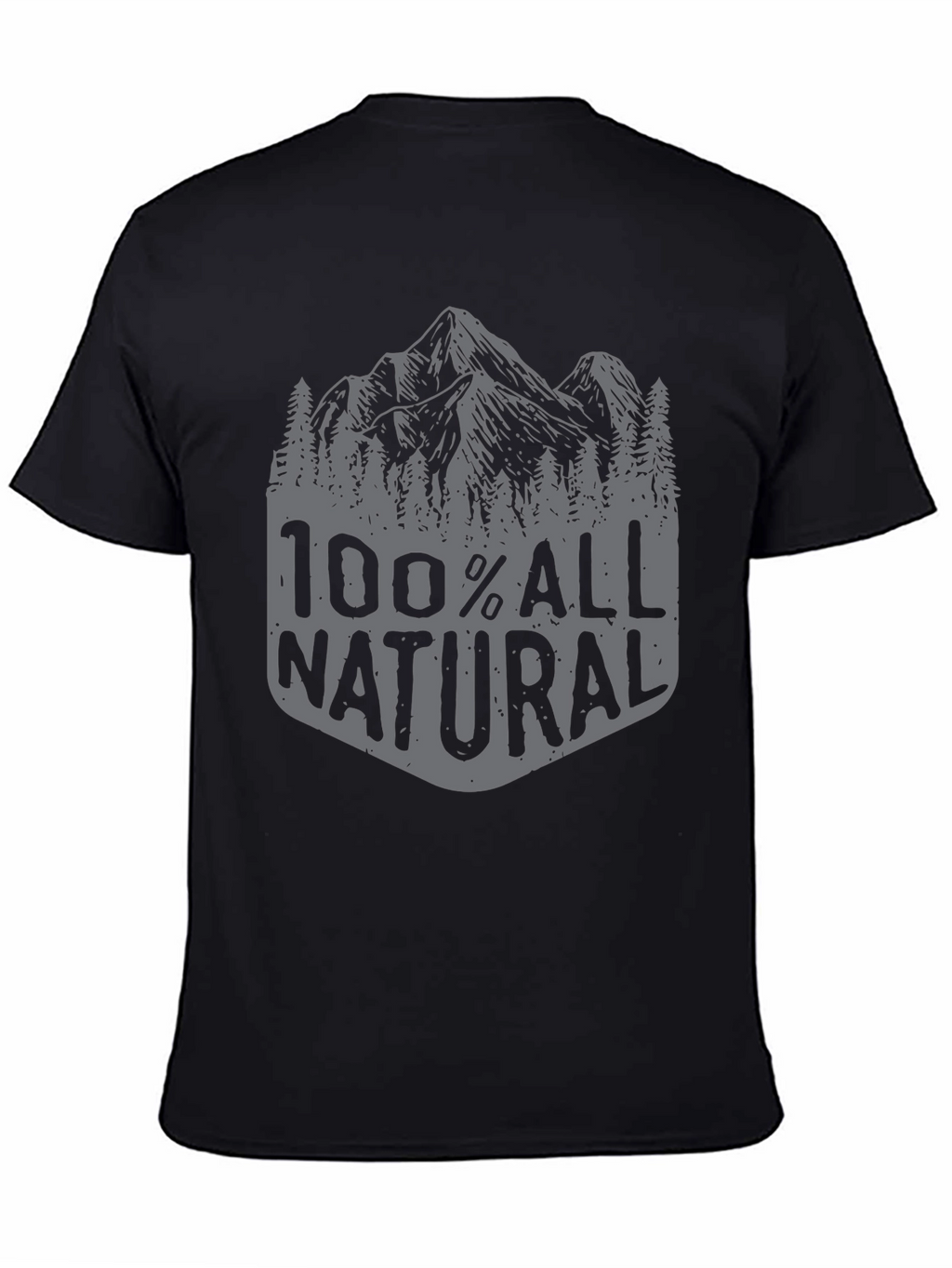 100% All Natural Mountain Graphic T-Shirt