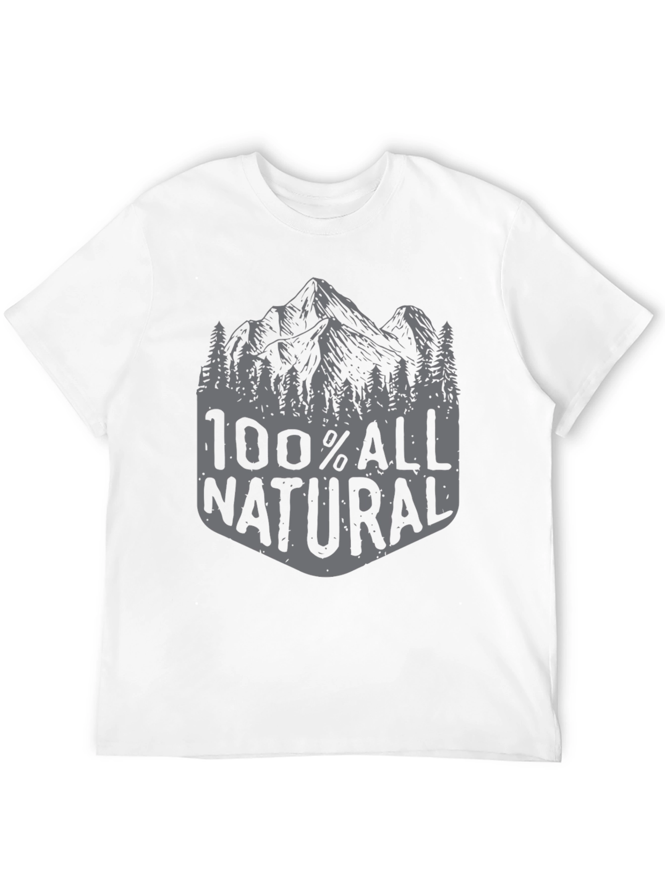 100% All Natural Mountain Graphic T-Shirt