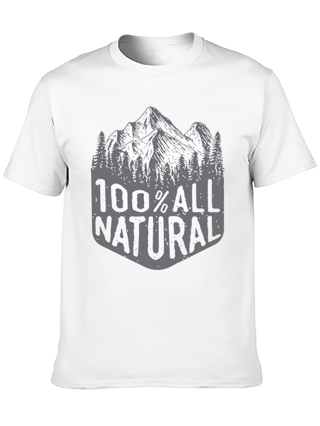 100% All Natural Mountain Graphic T-Shirt