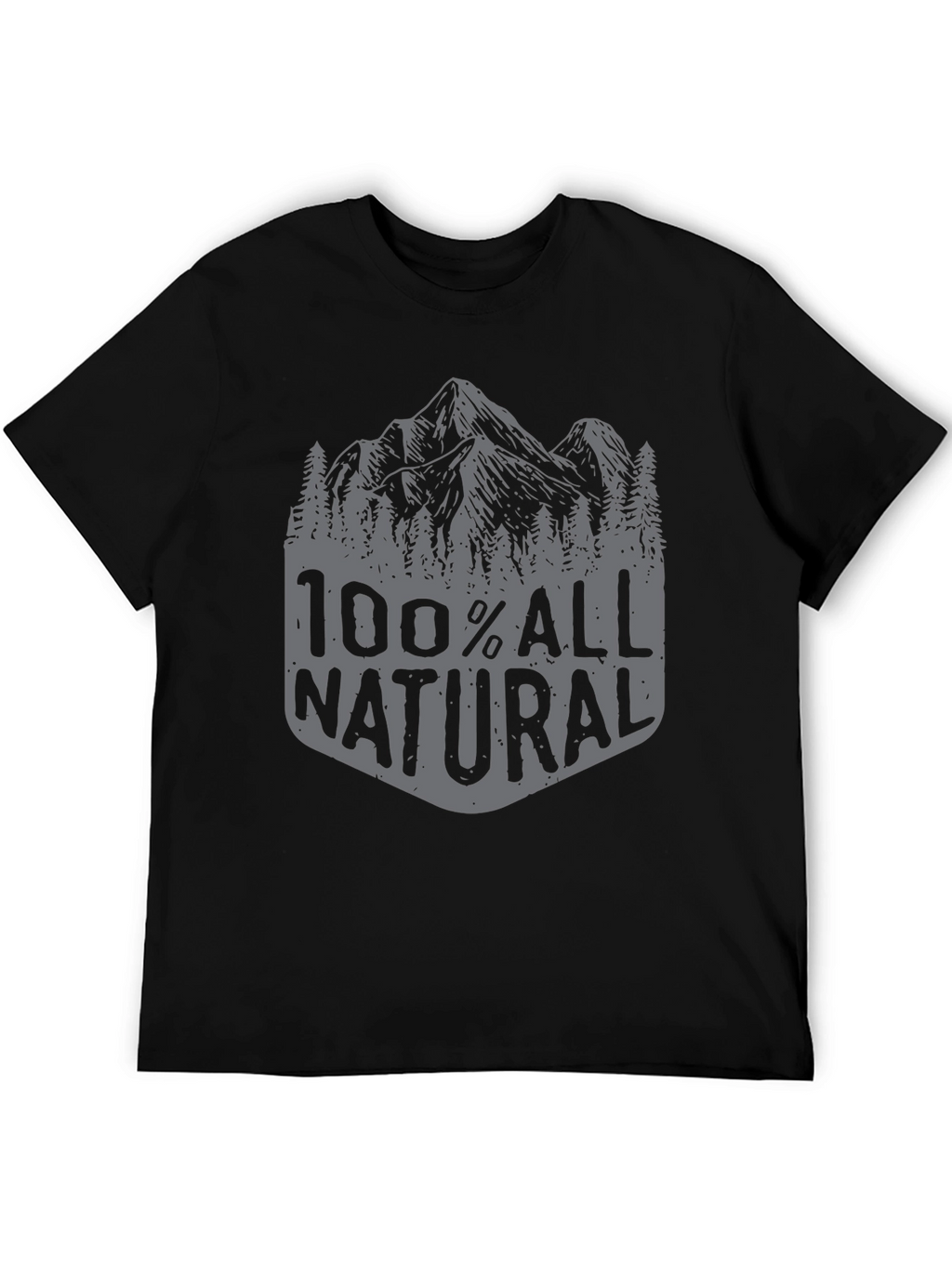 100% All Natural Mountain Graphic T-Shirt