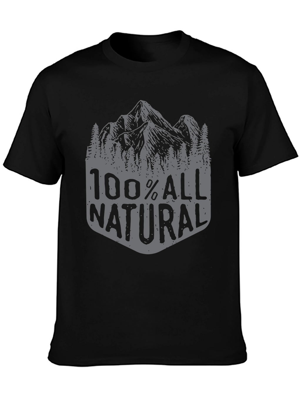 100% All Natural Mountain Graphic T-Shirt