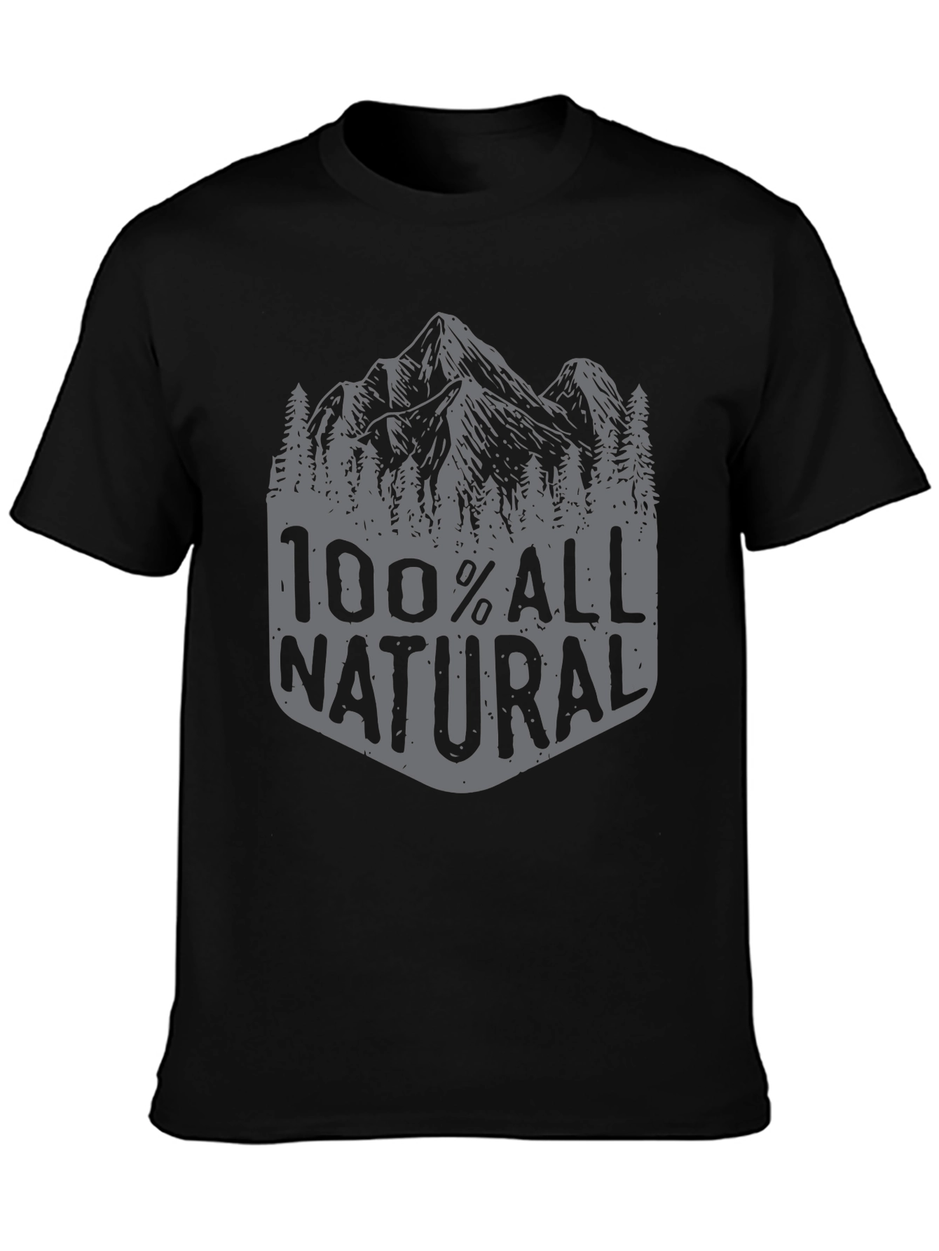 100% All Natural Mountain Graphic T-Shirt