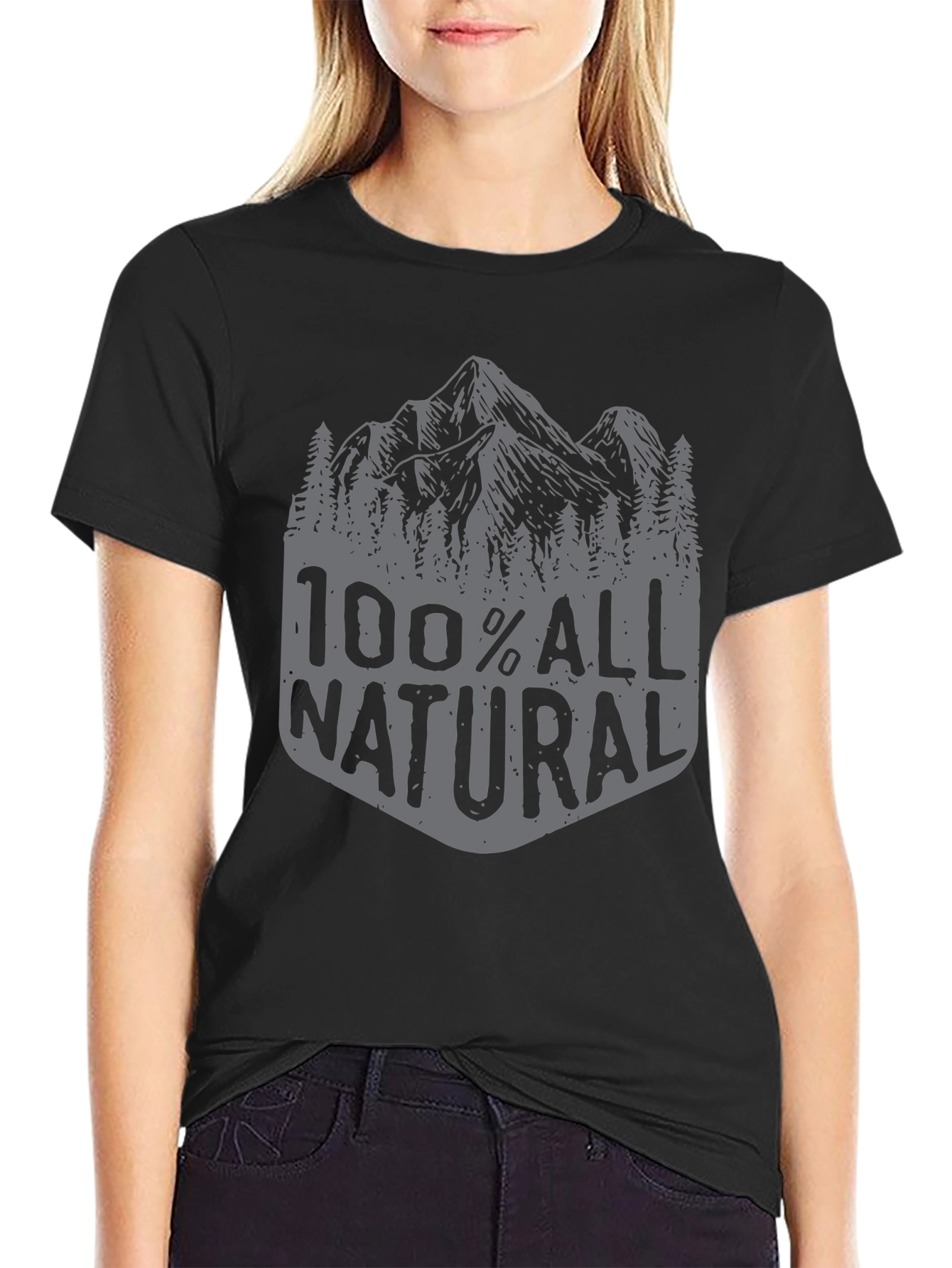 100% All Natural Mountain Graphic T-Shirt