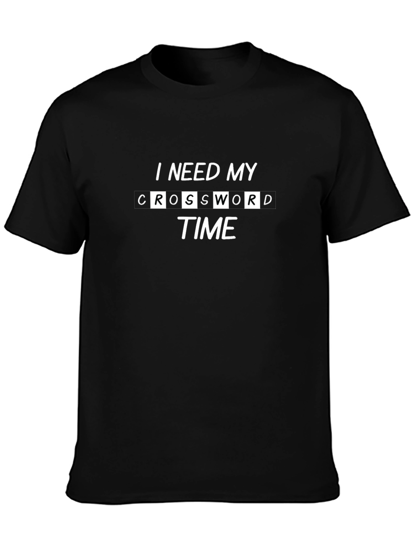 I Need My Crossword Time Black T-Shirt