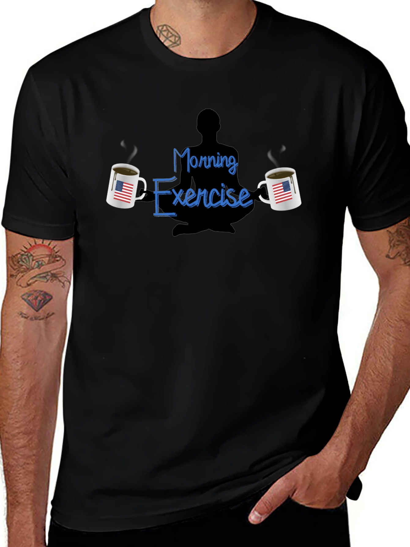 Morning Exercise T-Shirt - Coffee & Meditation Tee