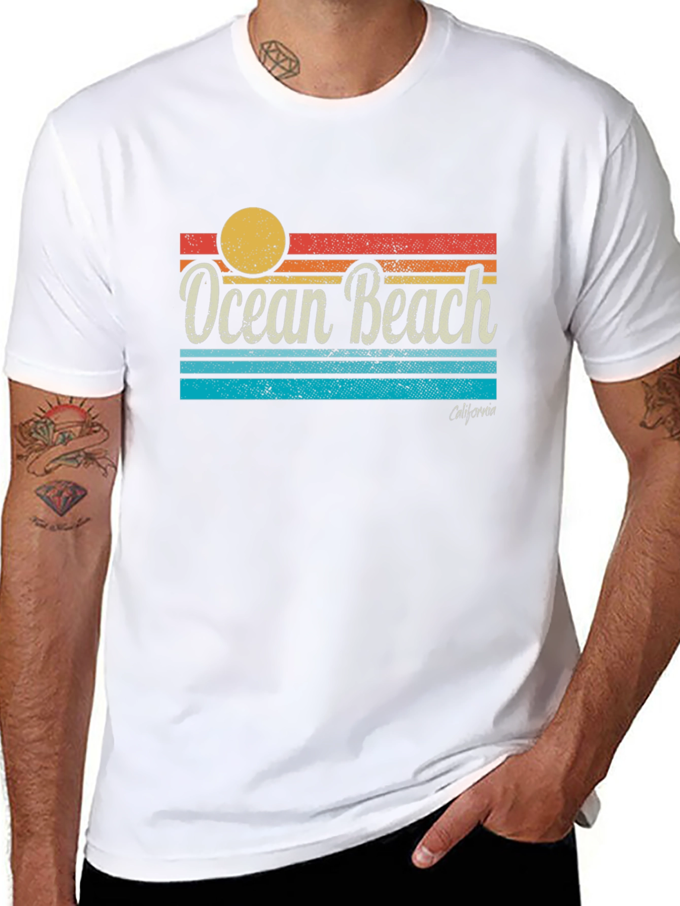 Ocean Beach California Retro T-Shirt