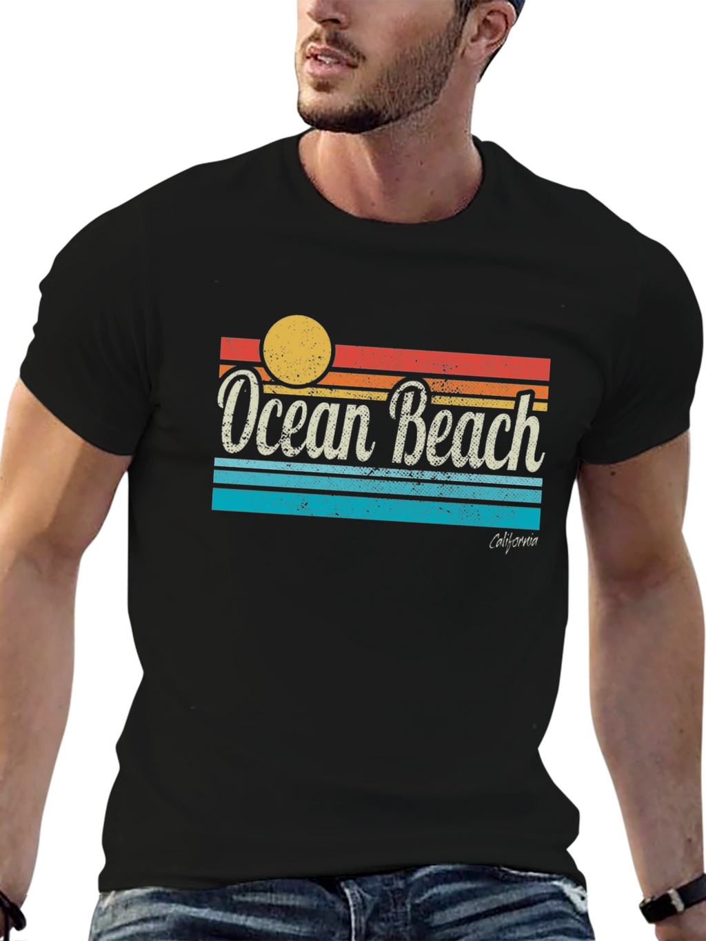 Ocean Beach California Retro T-Shirt