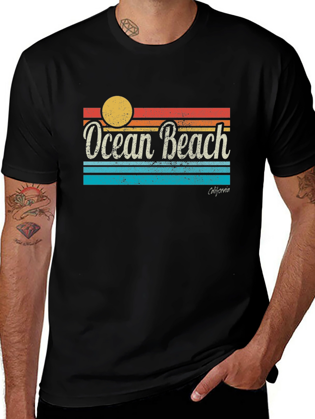 Ocean Beach California Retro T-Shirt