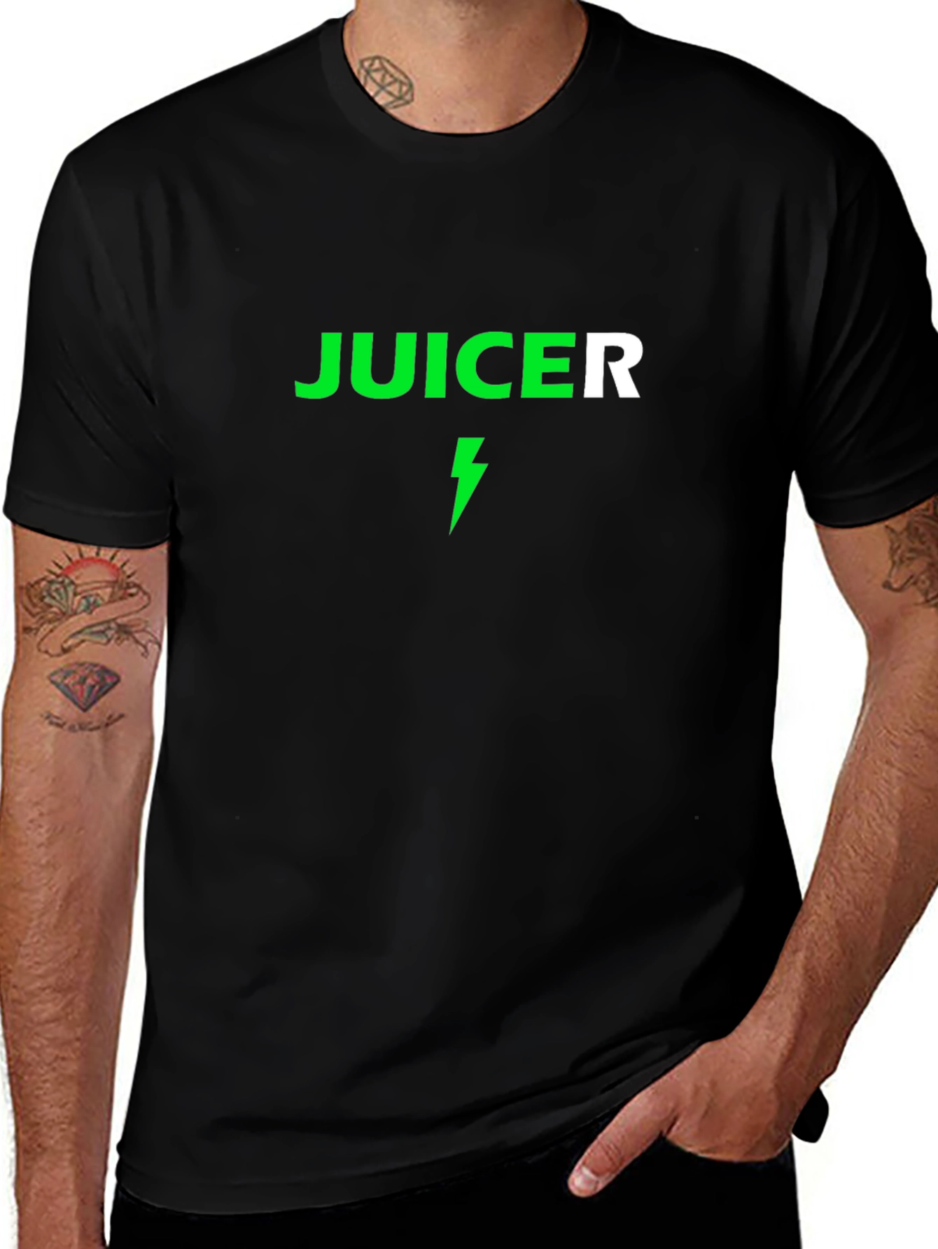 Juicer Lightning Bolt Graphic Tee - Black Cotton T-Shirt