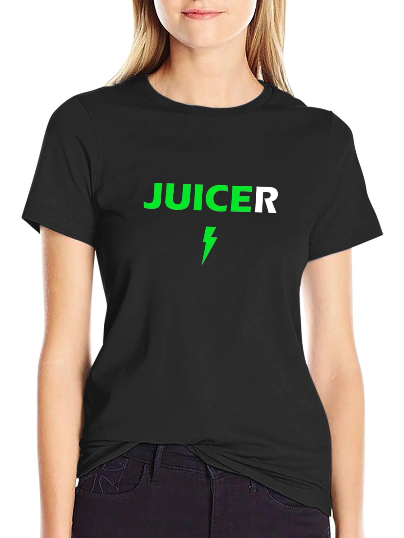 Juicer Lightning Bolt Graphic Tee - Black Cotton T-Shirt