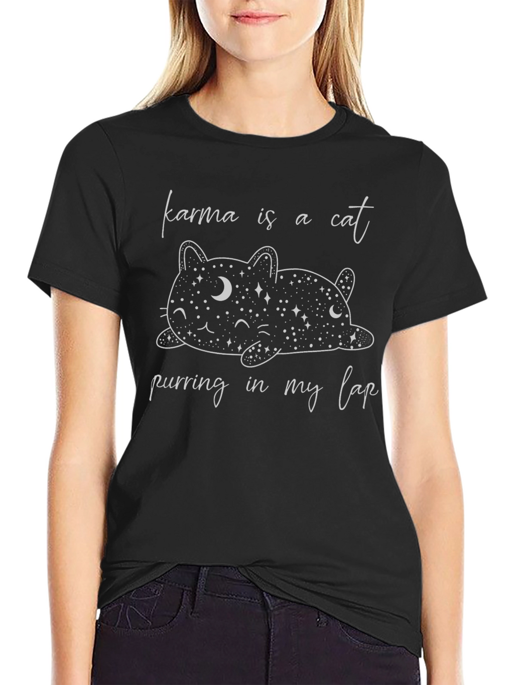 Karma Is A Cat Graphic T-Shirt