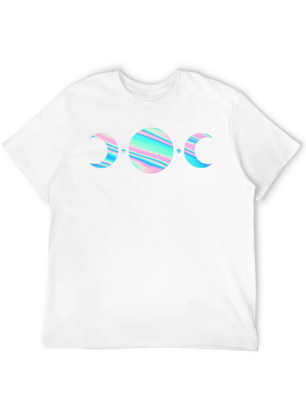 Holographic Moon Phase T-Shirt - Black