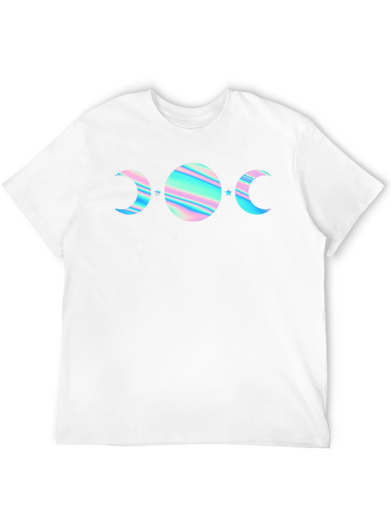 Holographic Moon Phase T-Shirt - Black