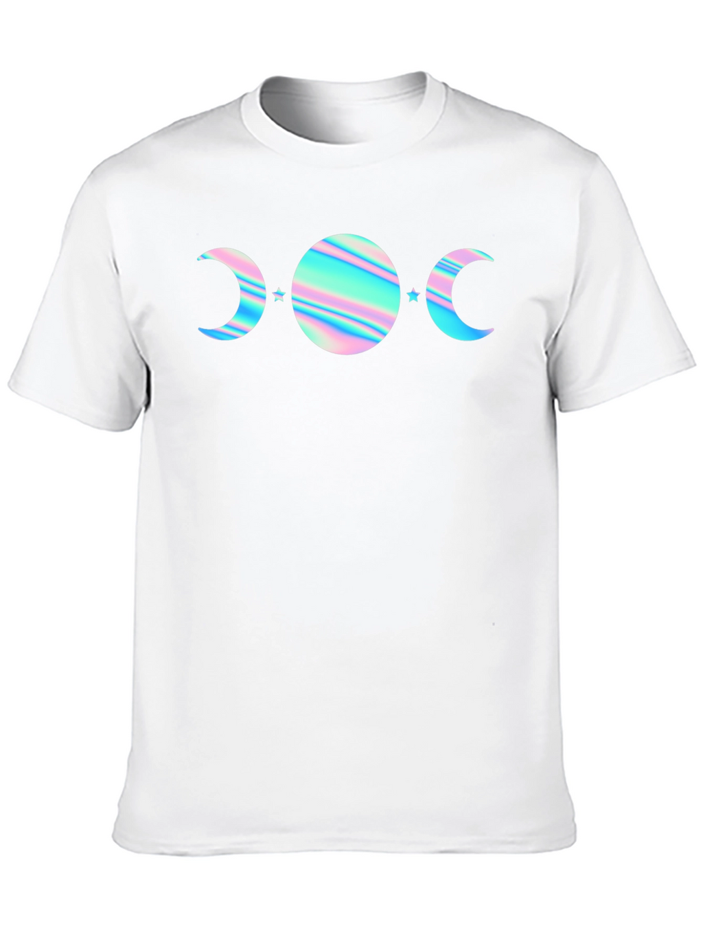 Holographic Moon Phase T-Shirt - Black