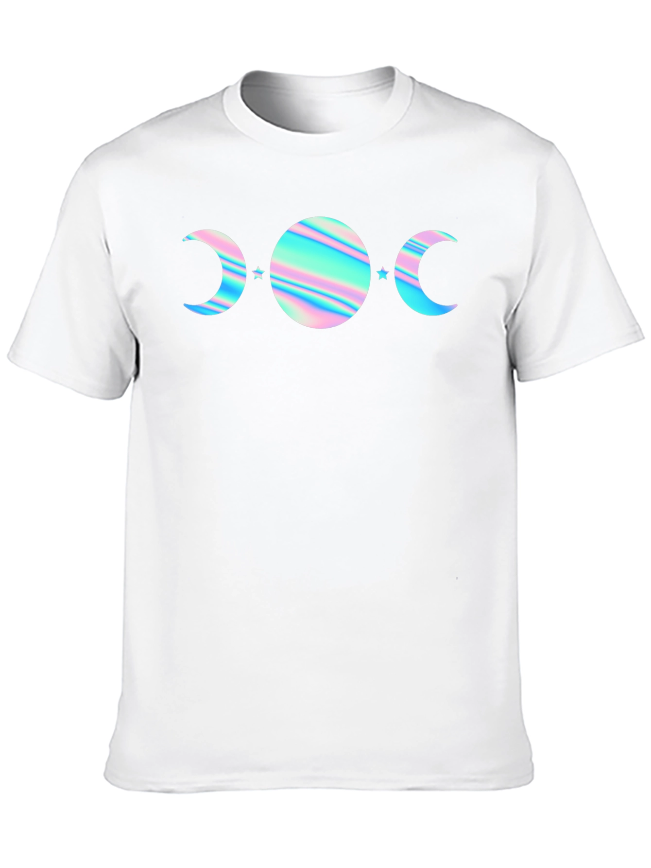 Holographic Moon Phase T-Shirt - Black