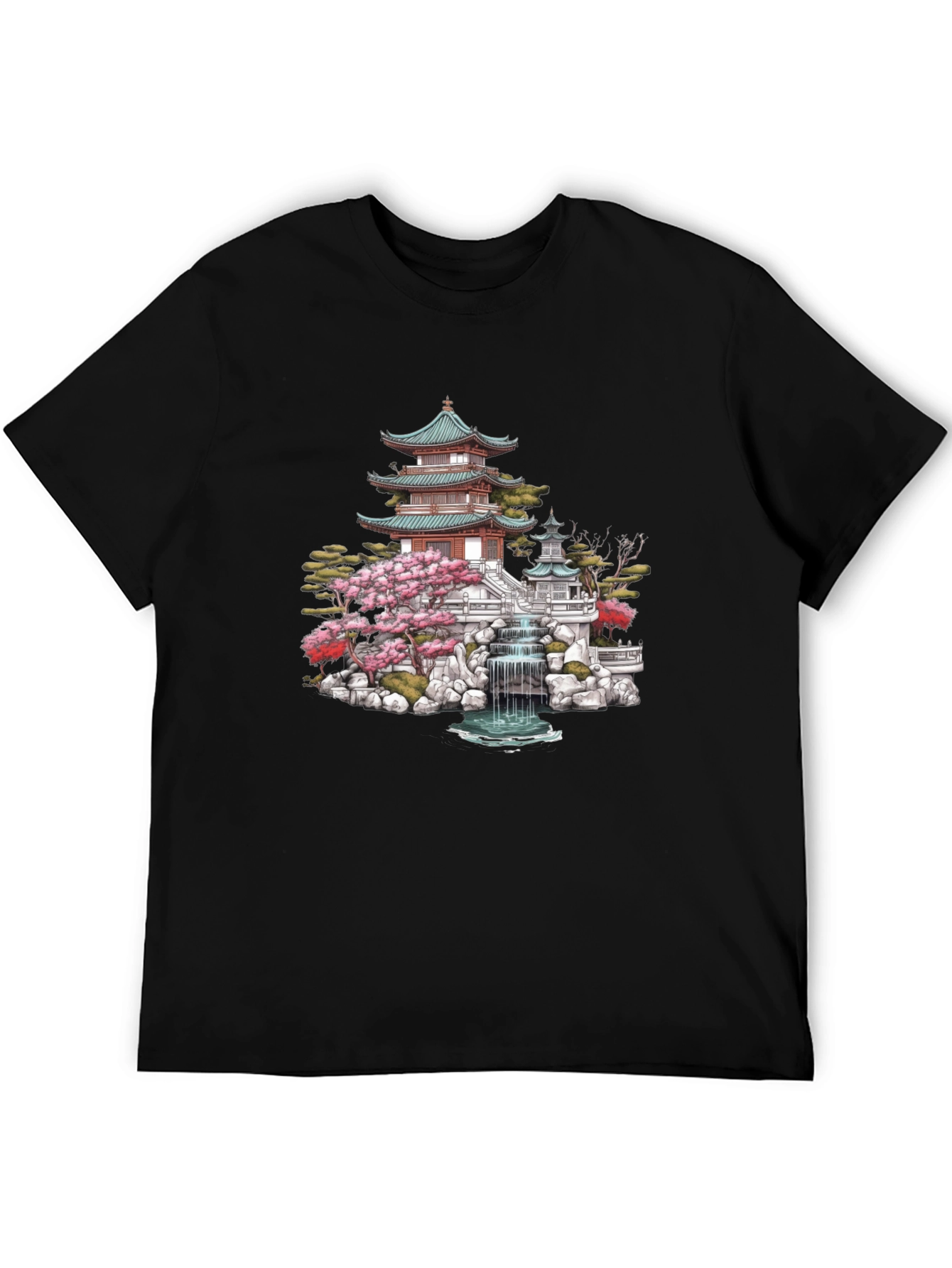 Japanese Temple Garden Graphic Tee - Black
