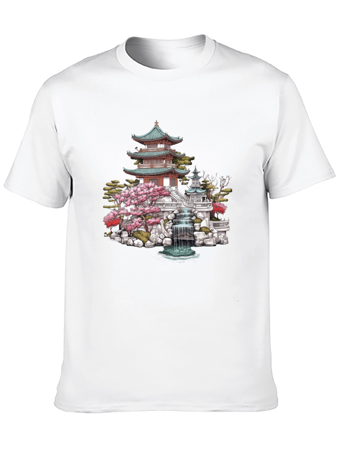Japanese Temple Garden Graphic Tee - Black