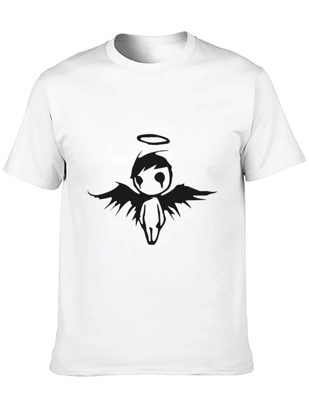 Mens Black Angel Graphic T-Shirt