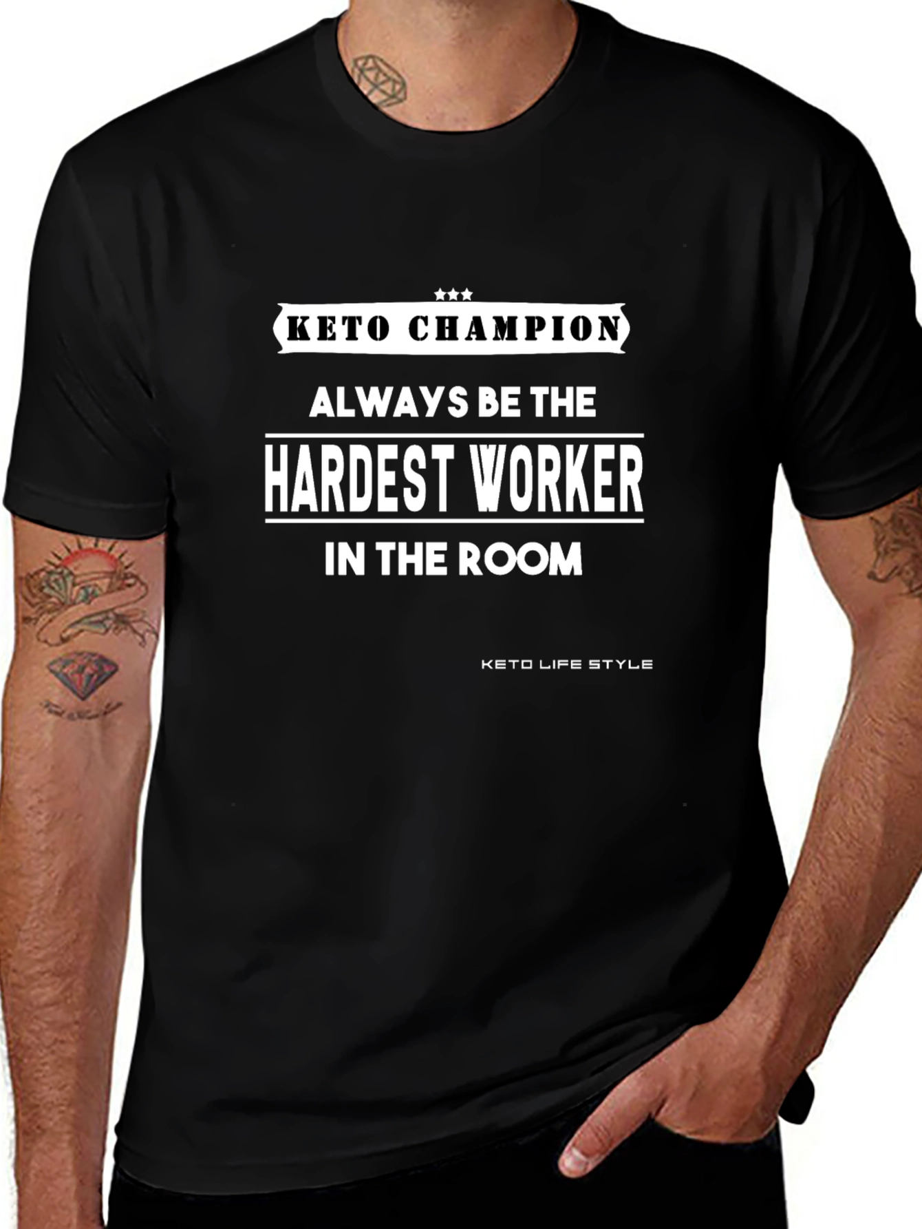 Keto Champion Hardest Worker in the Room Graphic T-Shirt