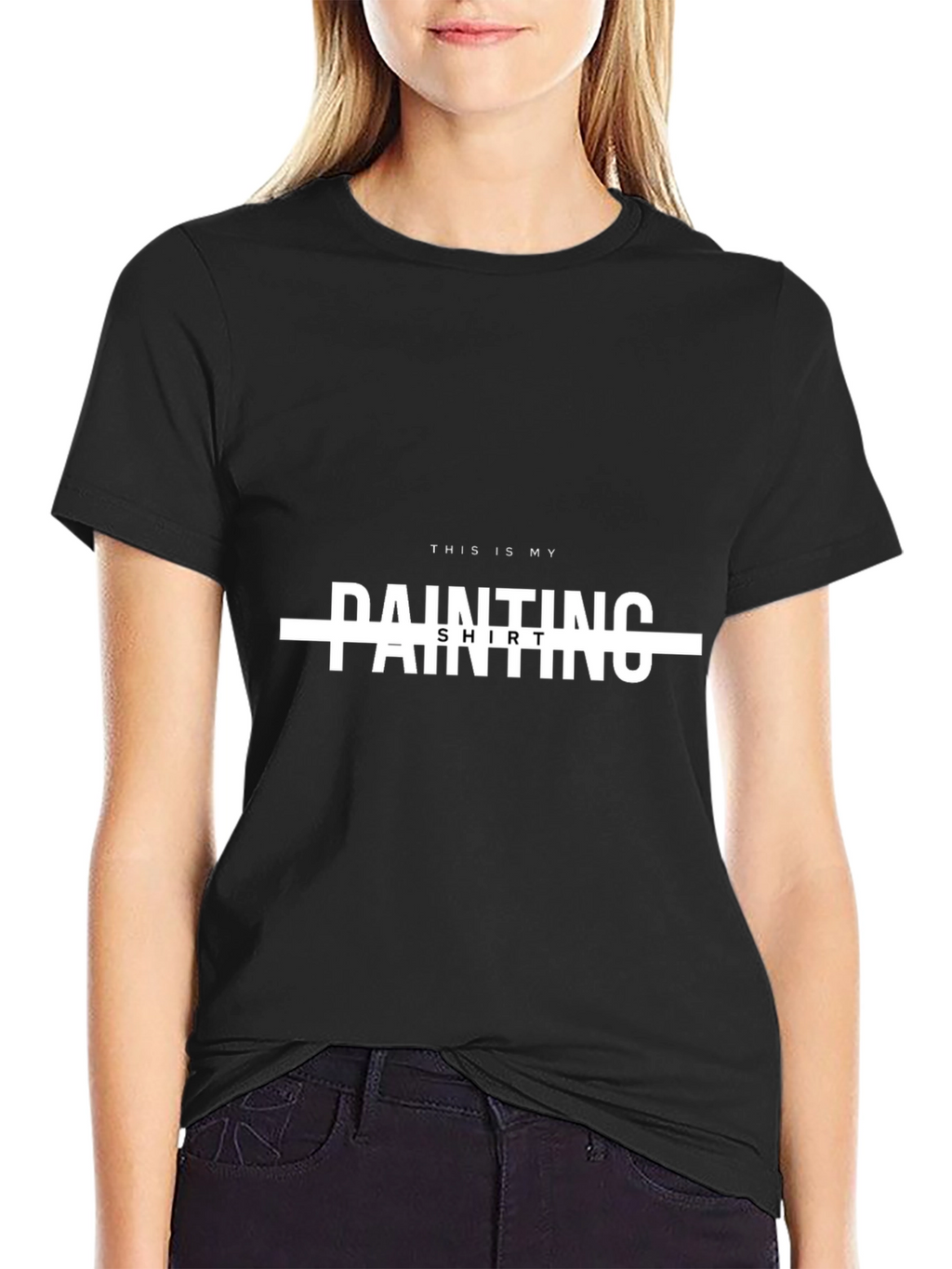 Painters Shirt - Black Crew Neck Tee